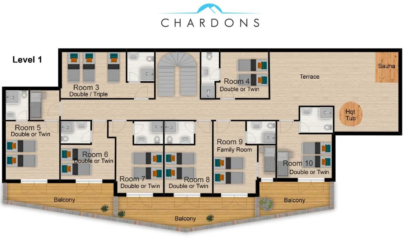 Floor plan in Chalet Coeur des Brévières by Chalet Chardons