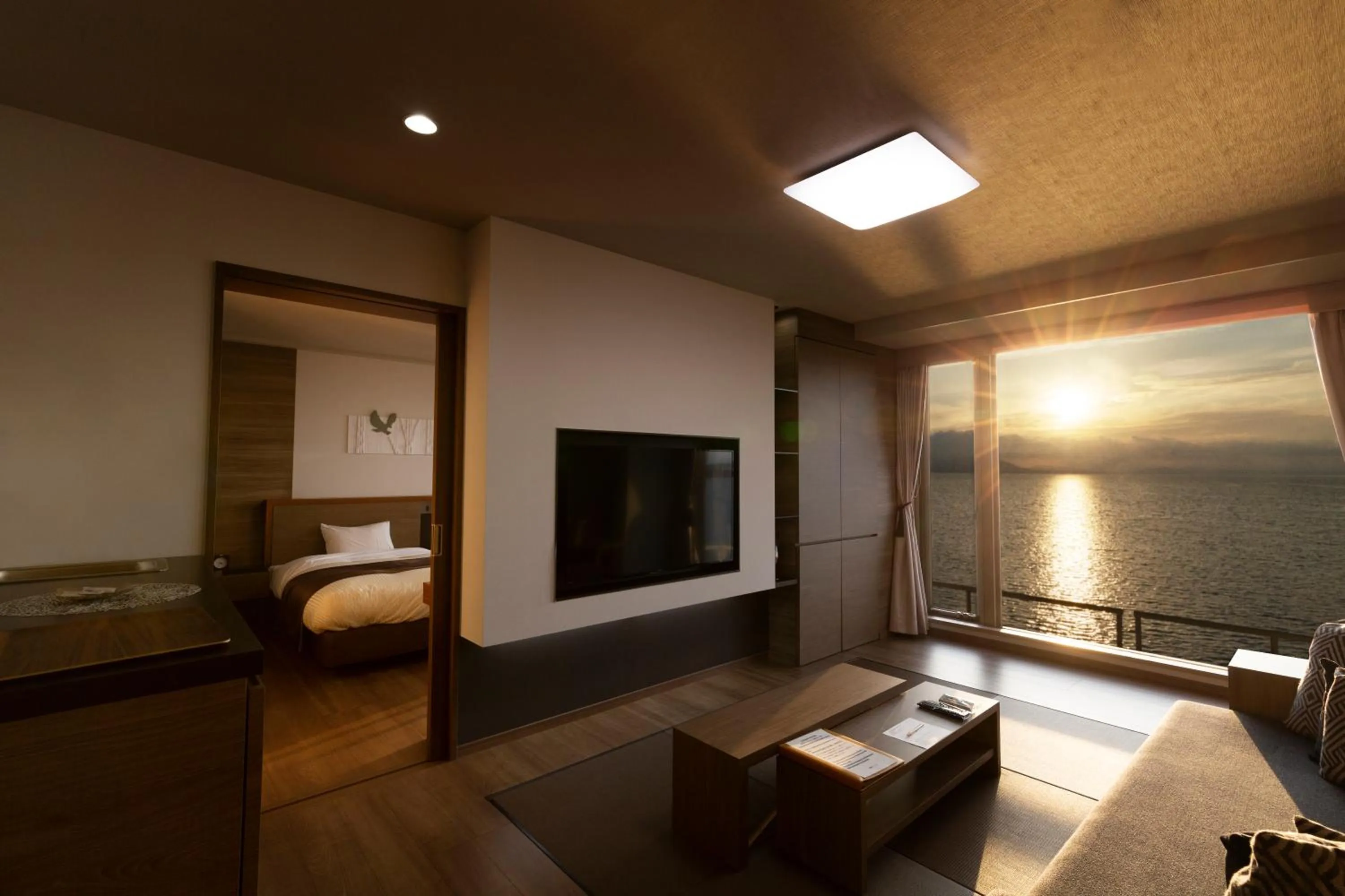 Photo of the whole room, Bed in Lake Saroma Tsuruga Resort