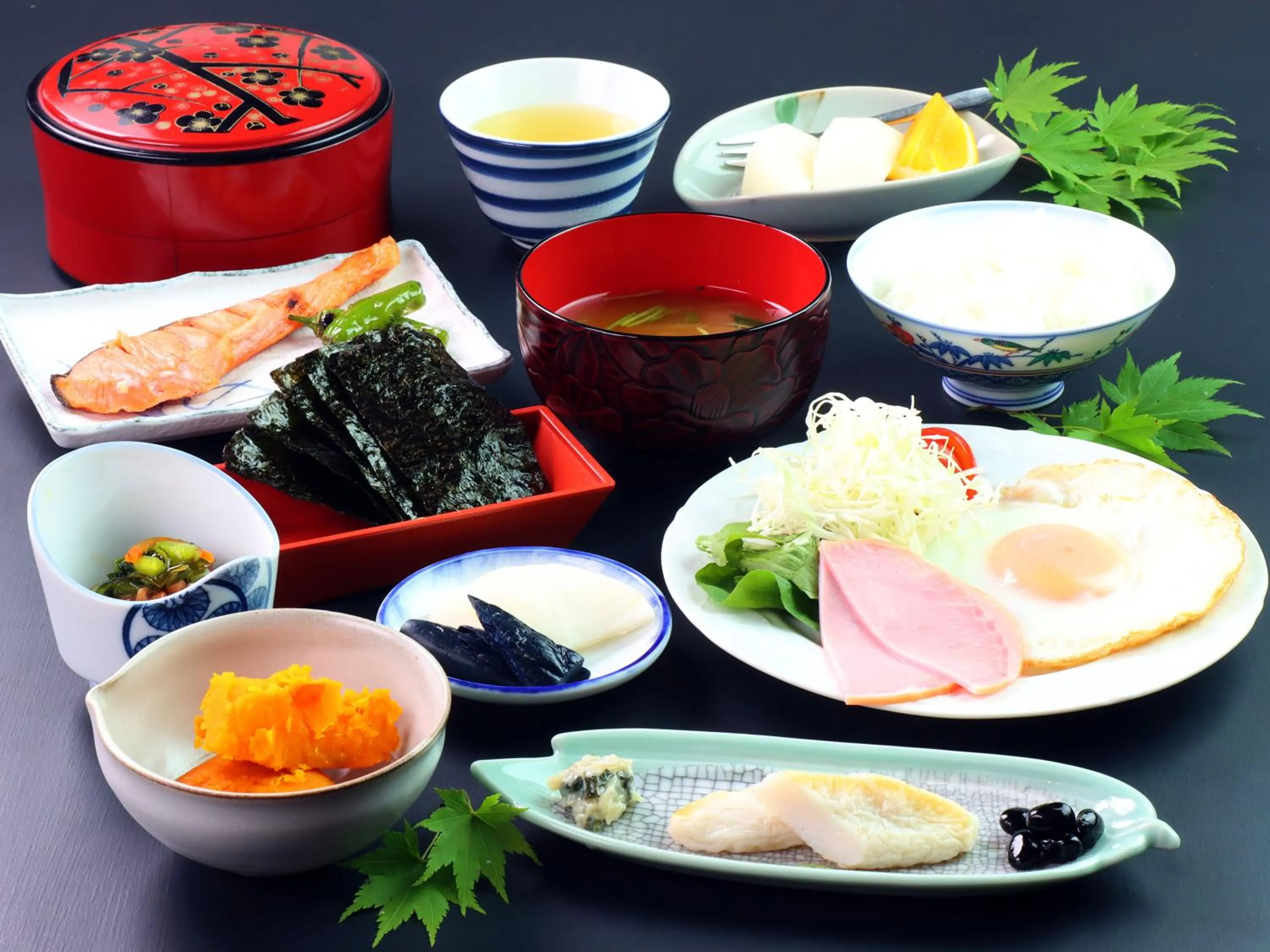 Asian breakfast in Star Hotel Akakura