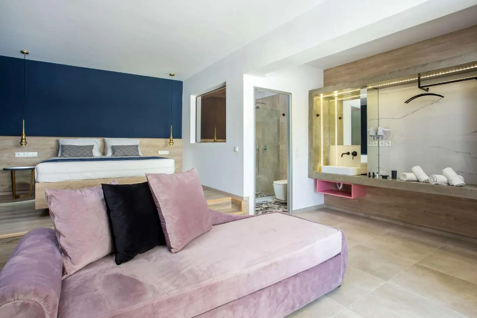 Living room, Bed in Madison Boutique, Faliraki