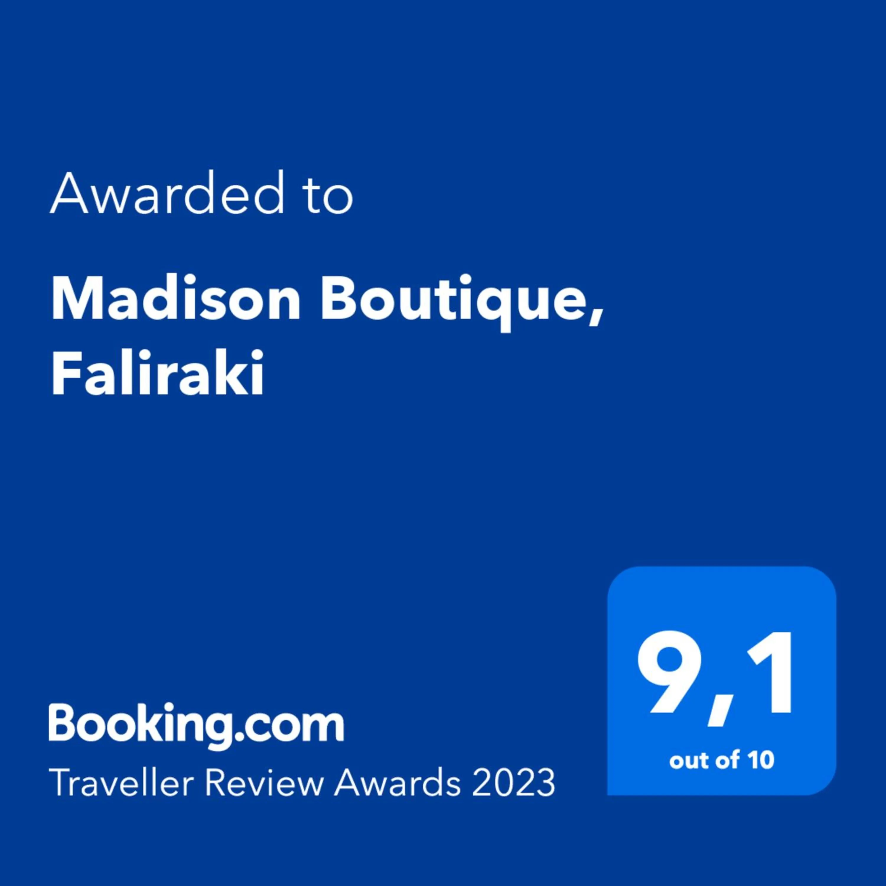 Certificate/Award in Madison Boutique, Faliraki