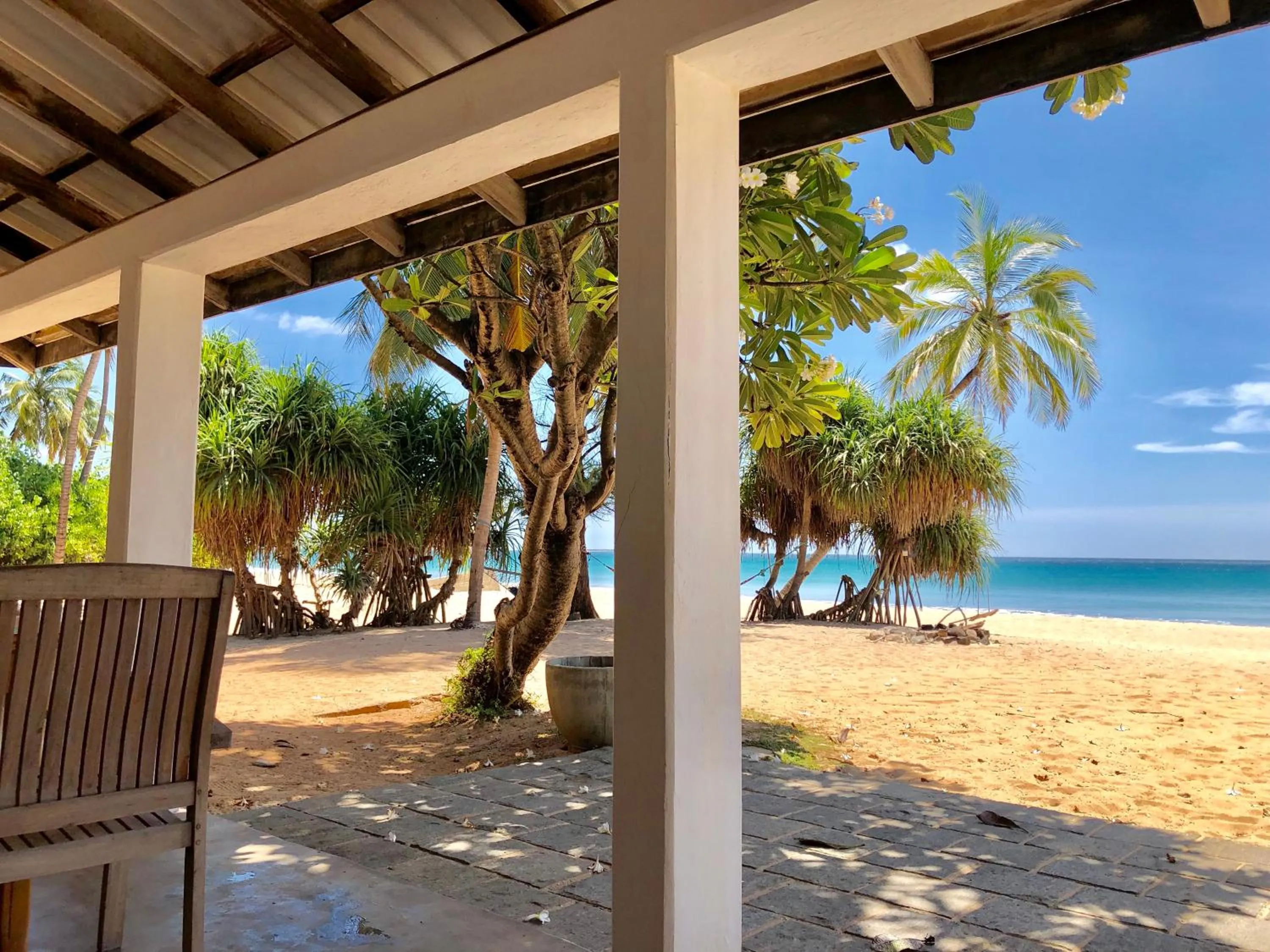 Patio in Moon Isle Beach Bungalow