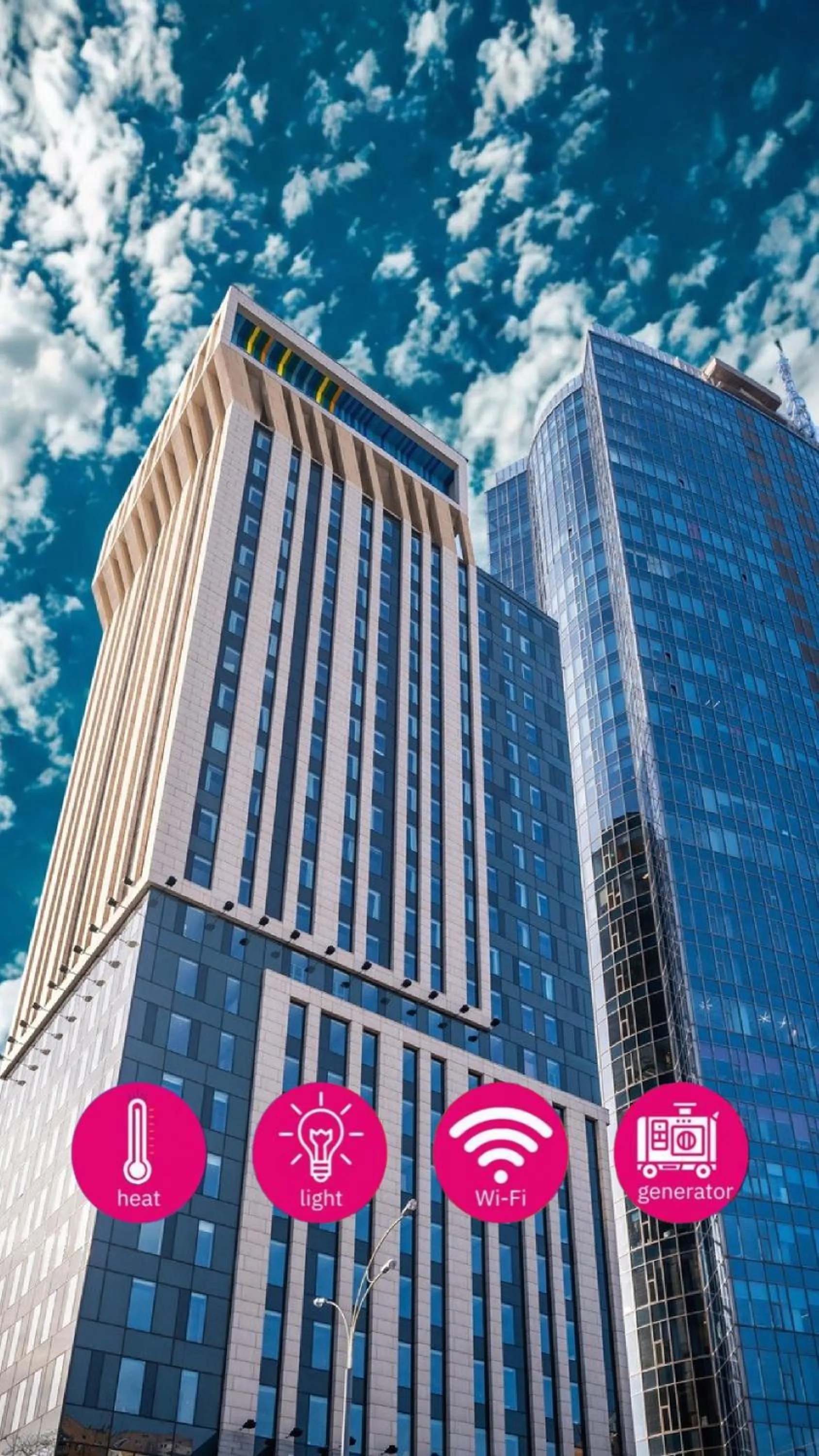 Property building in Sky Loft Hotel Kyiv by Rixwell International