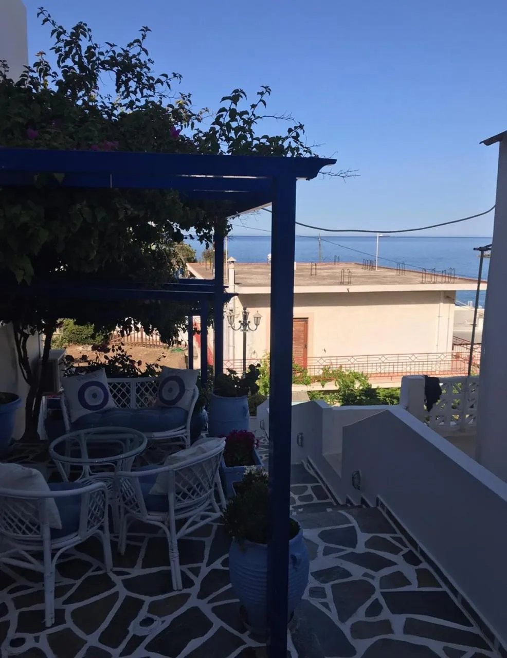Patio in Pelagia Beach Studios