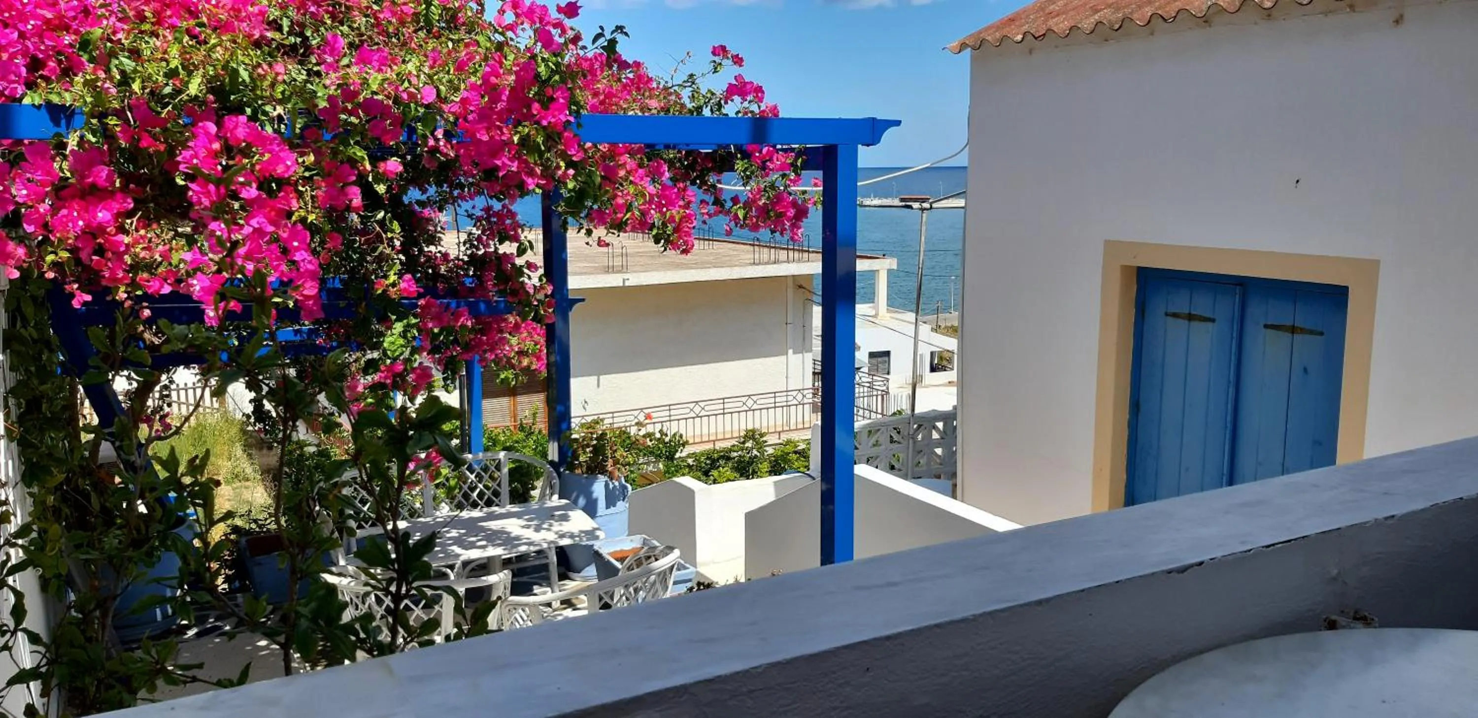 Patio in Pelagia Beach Studios