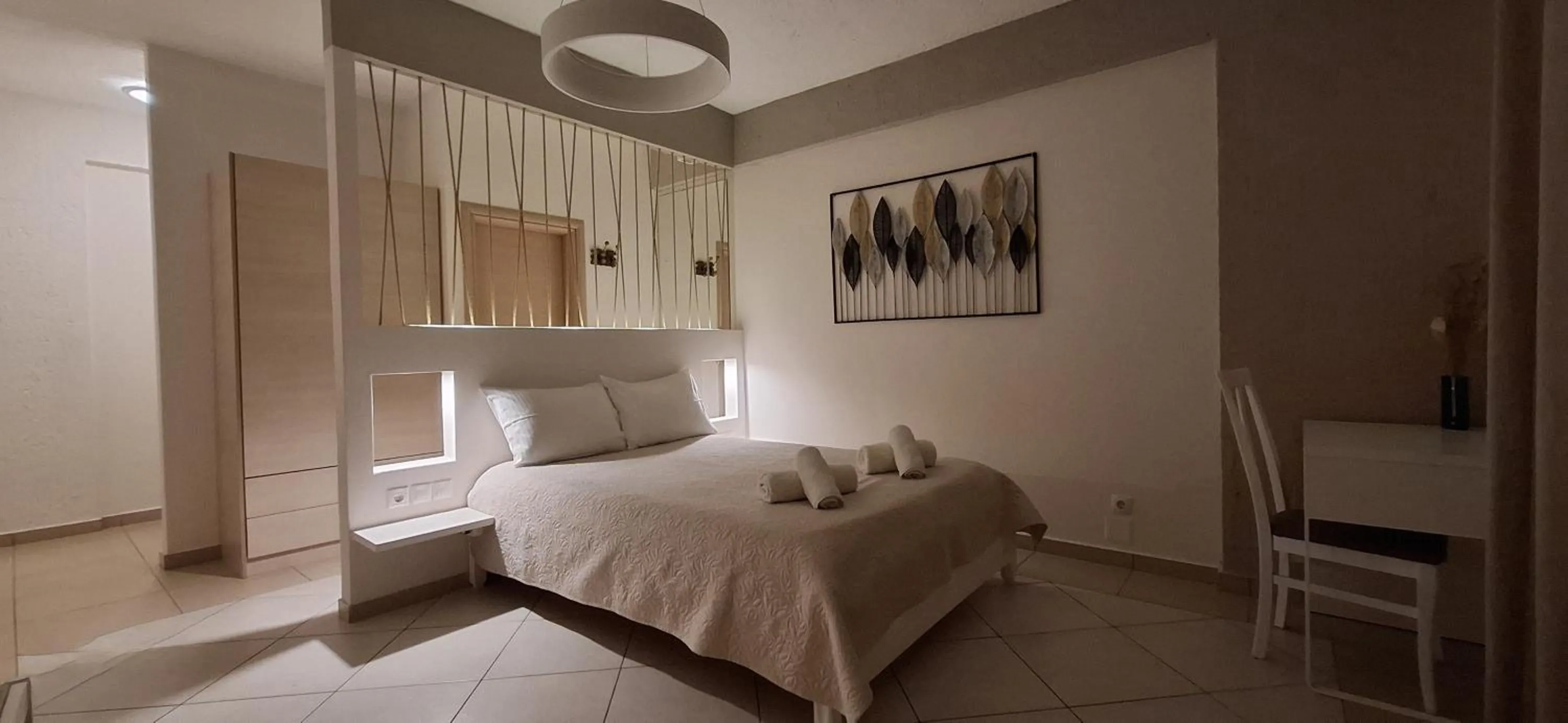 Bed in Pelagia Beach Studios