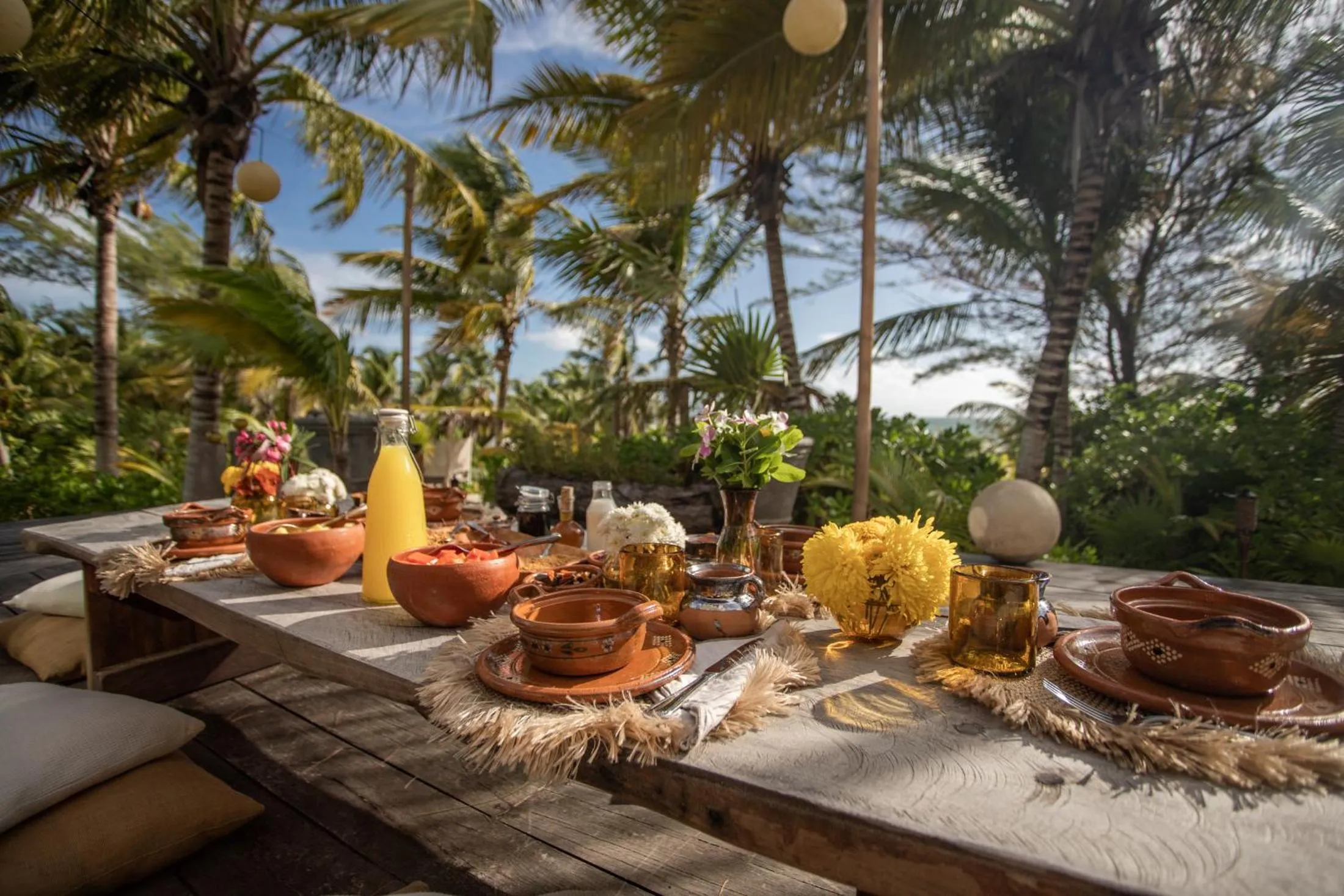 Continental breakfast in Casa Maya Kaan