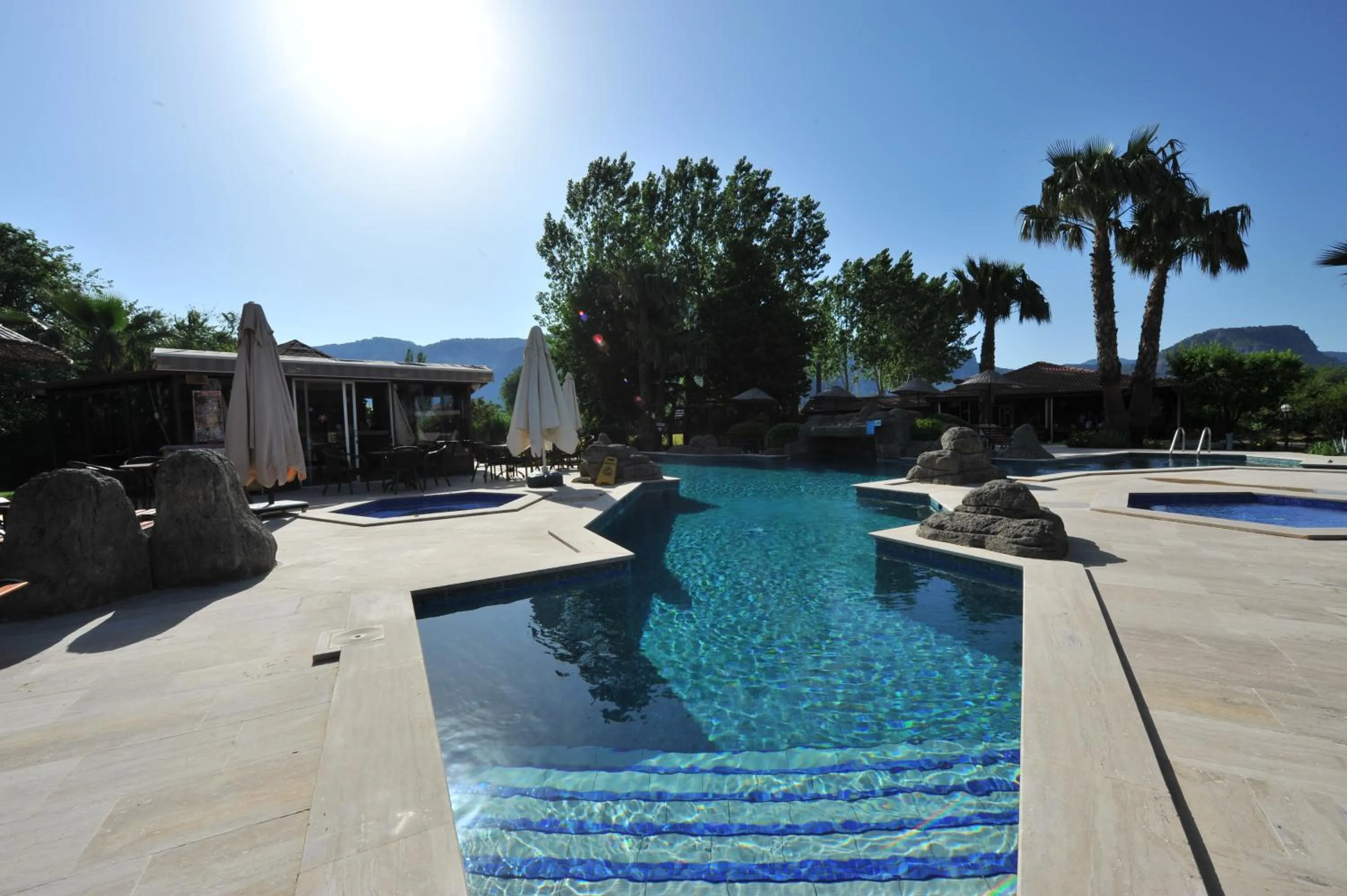 Pool view in Grenadine Lodge