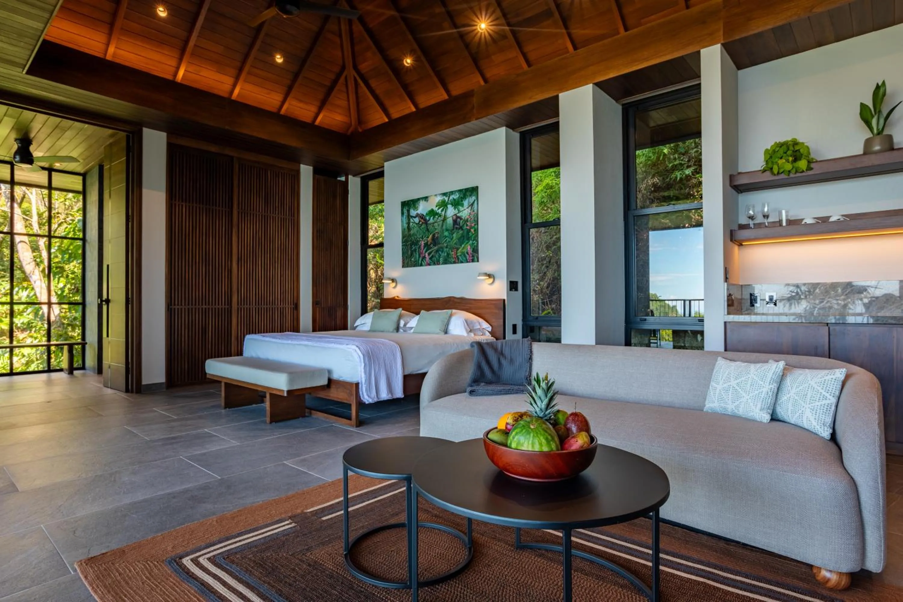 Living room, Bed in Rancho Pacifico - Boutique Hotel for Adults