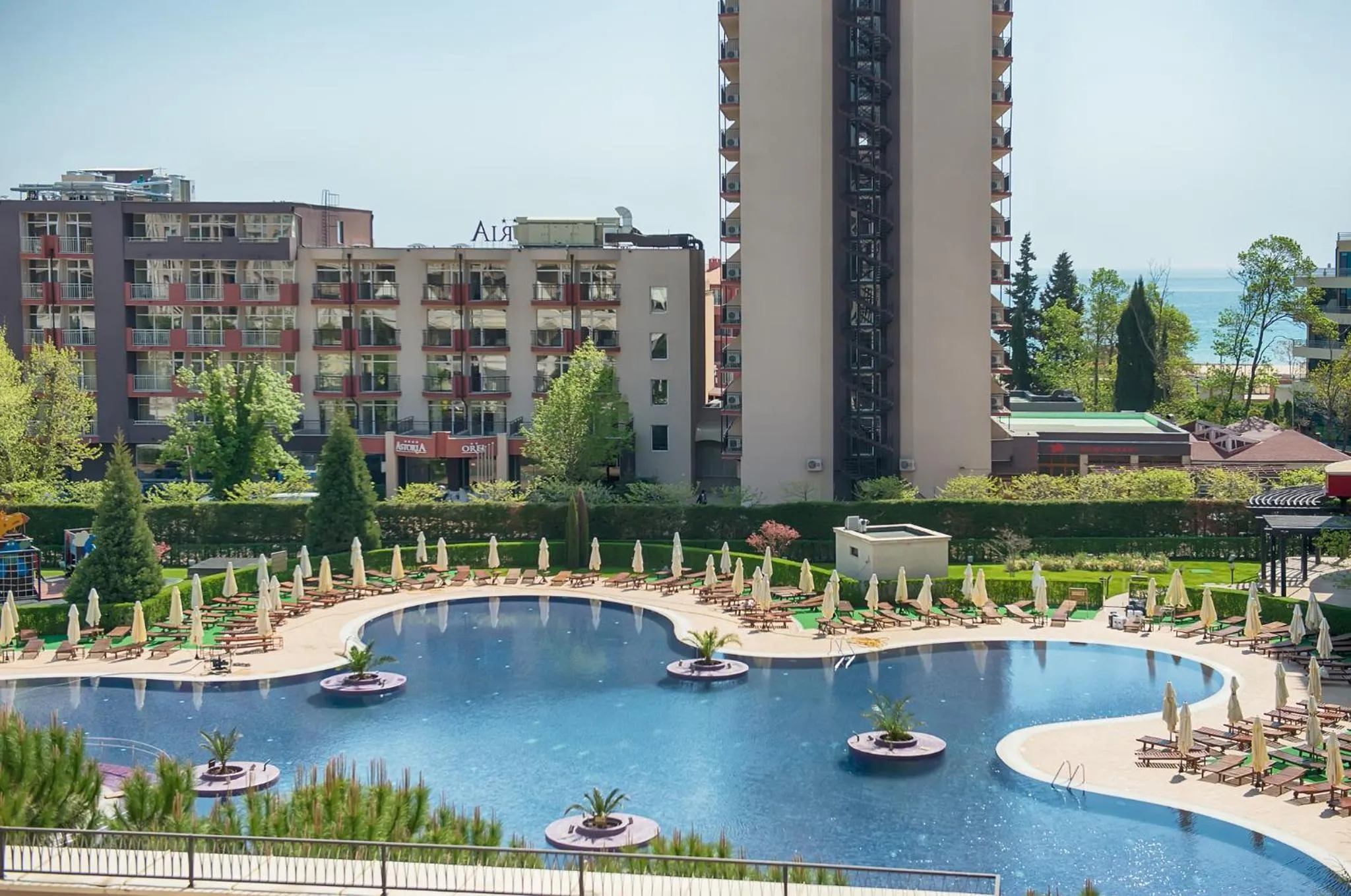 Pool view in Royal Beach Apartments