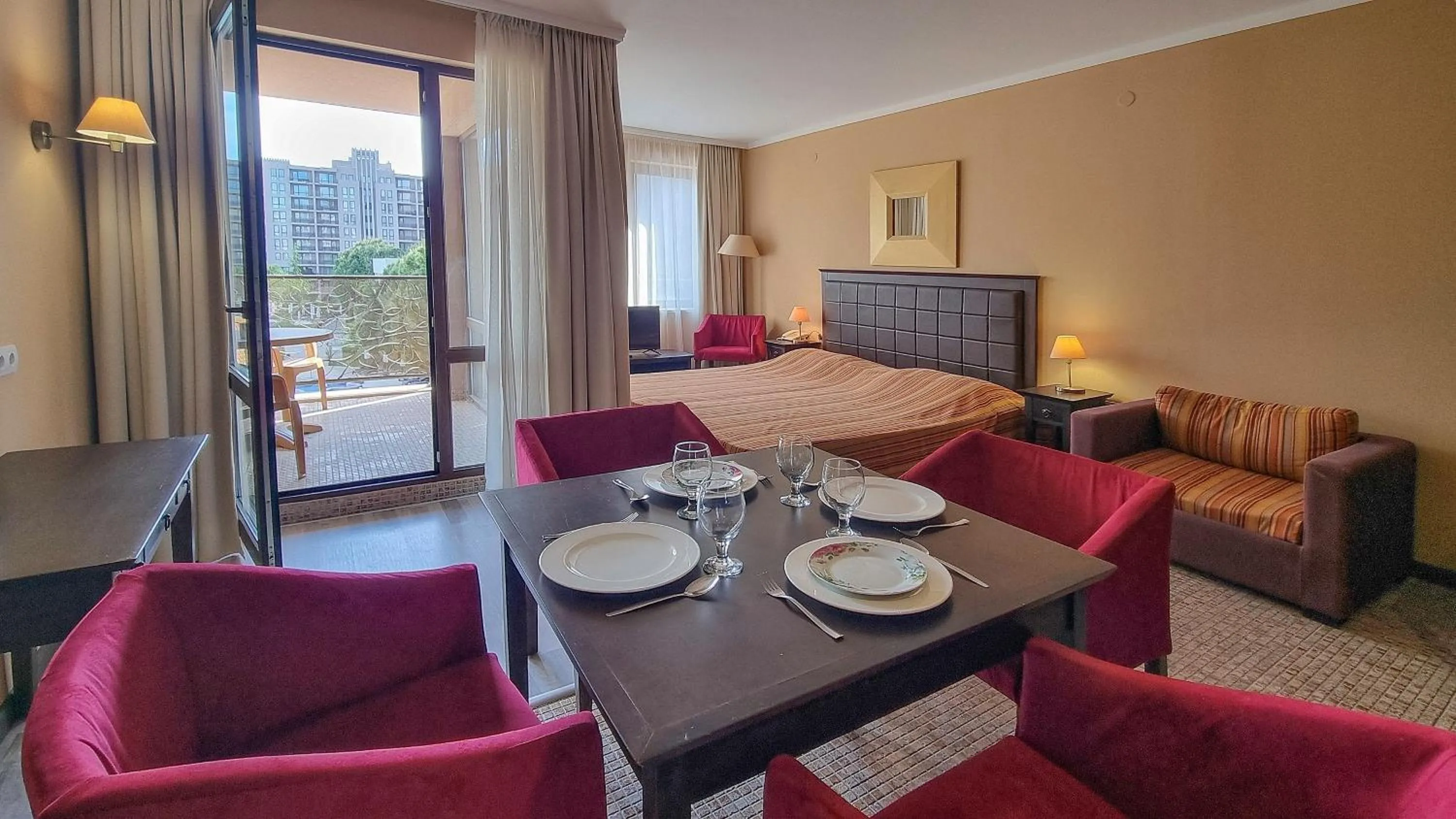 Living room, Bed in Royal Beach Apartments