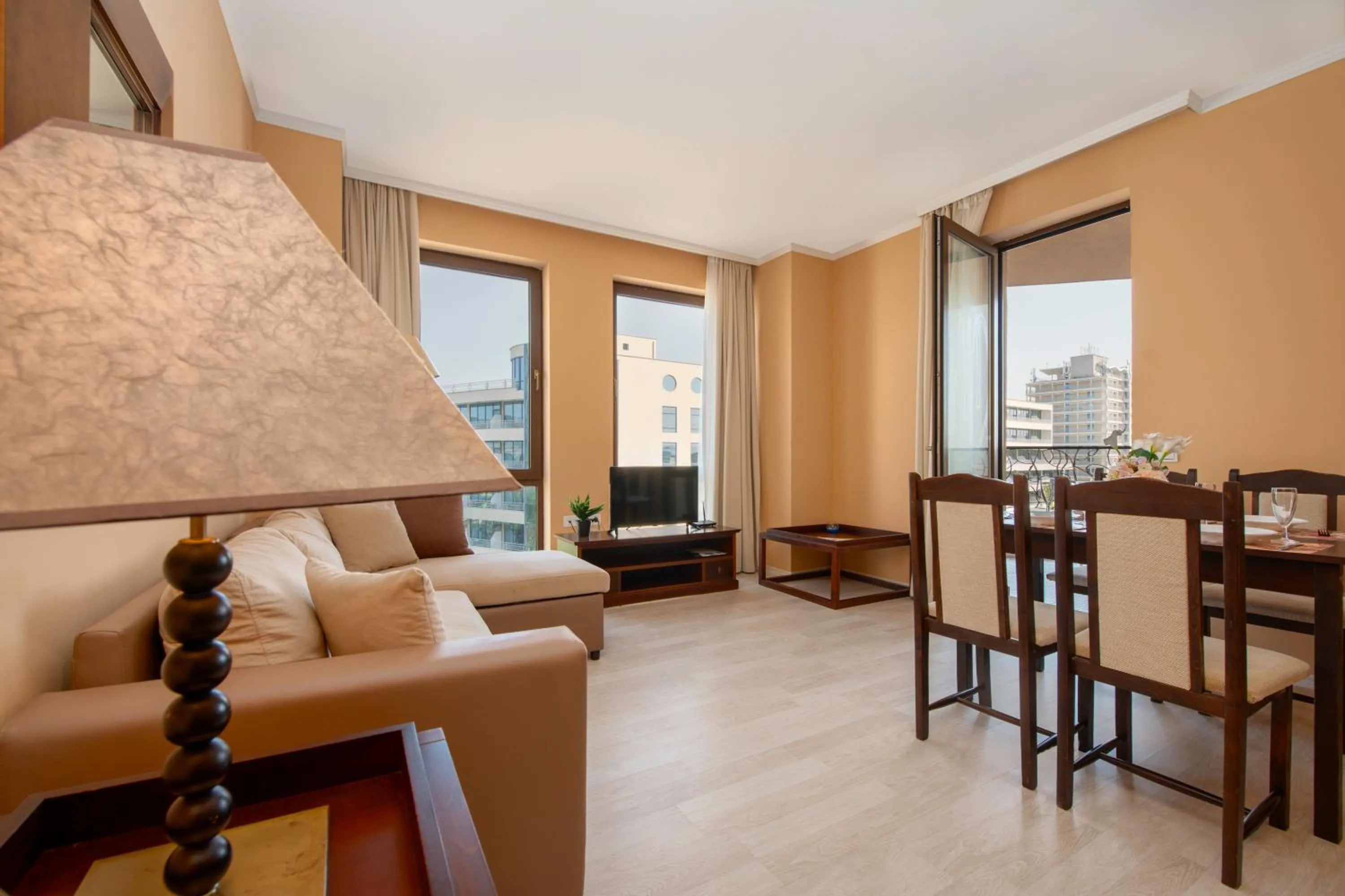 Dining area in Royal Beach Apartments