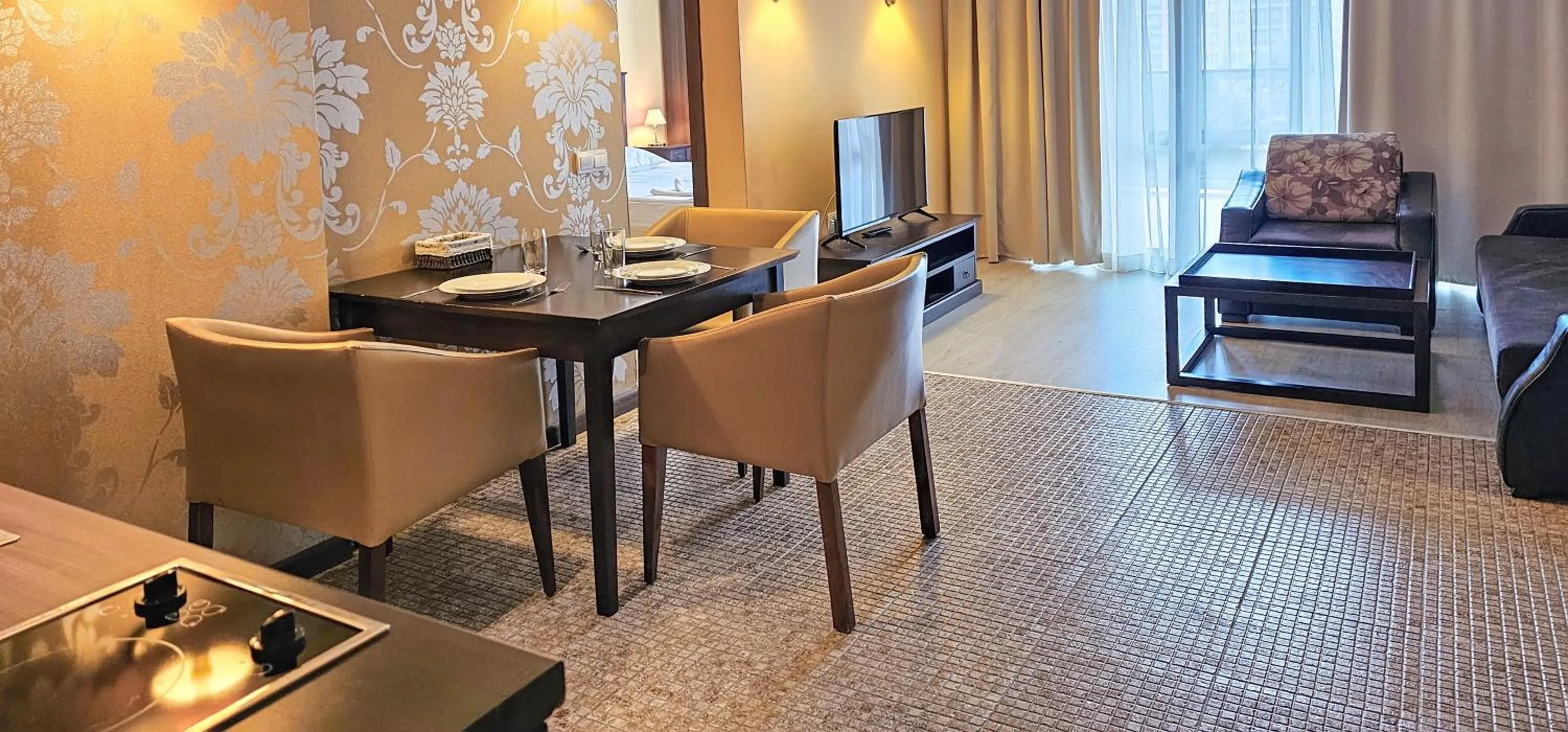 Living room, Bed in Royal Beach Apartments