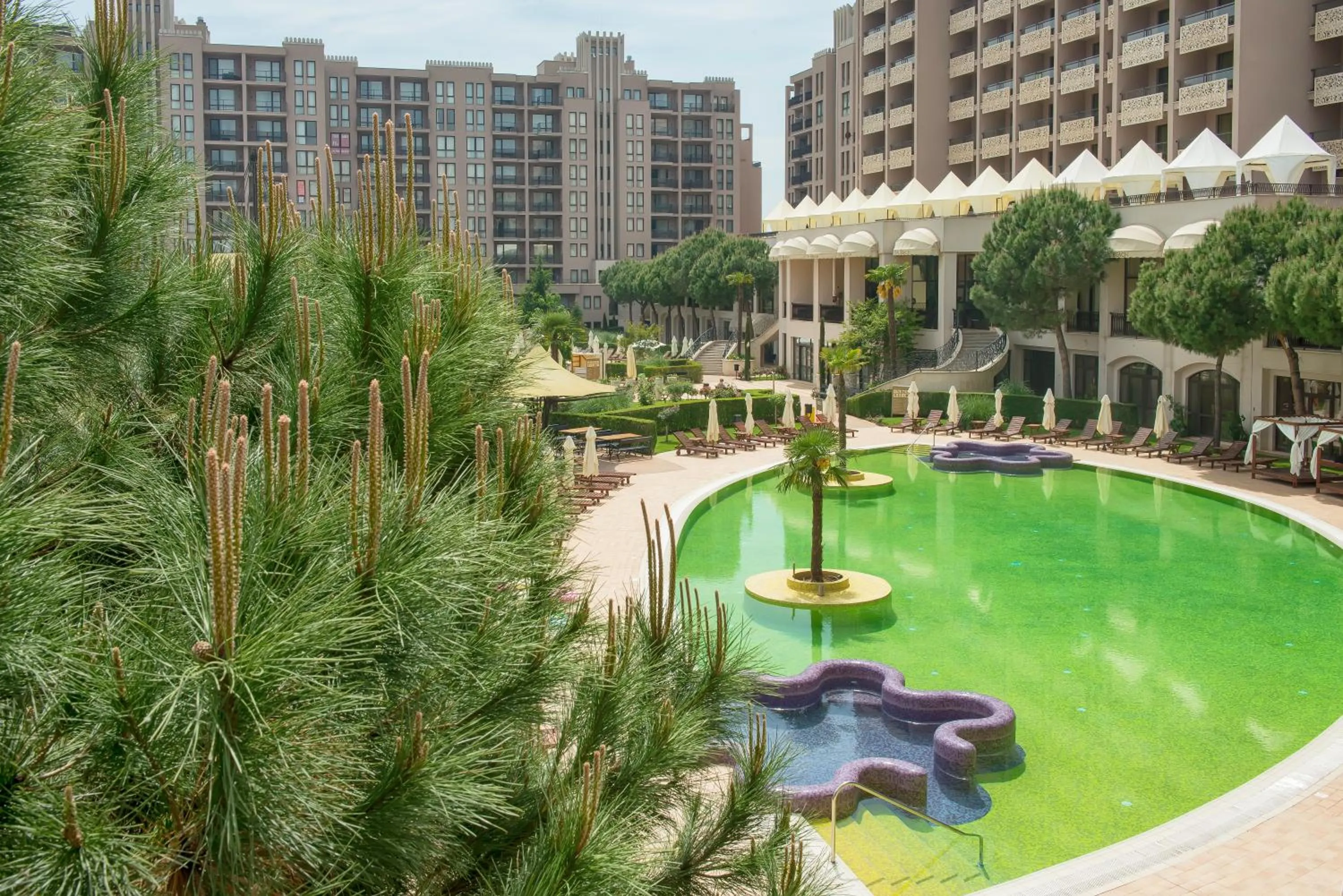 Pool view in Royal Beach Apartments