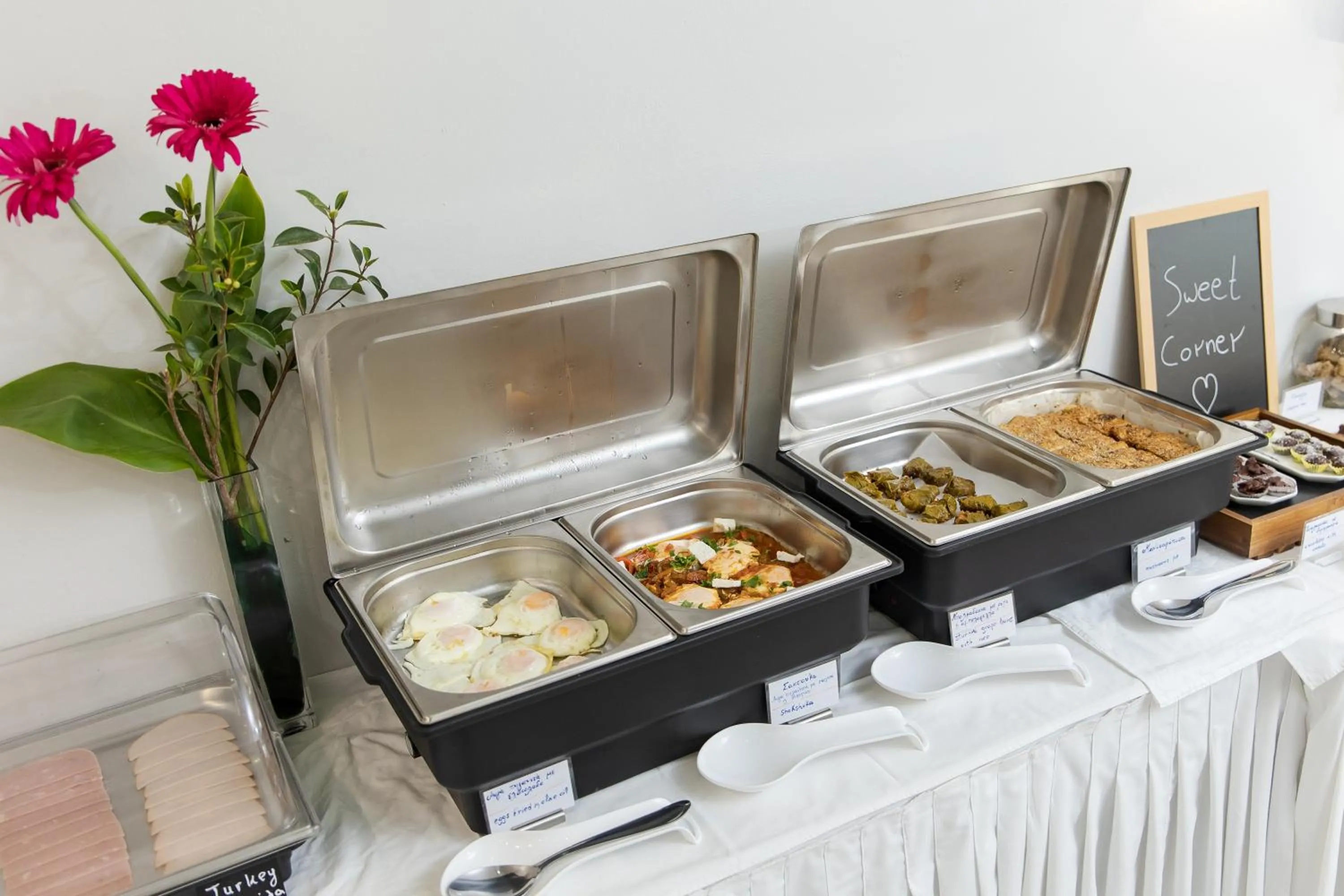 Buffet breakfast in Athina Beach Hotel