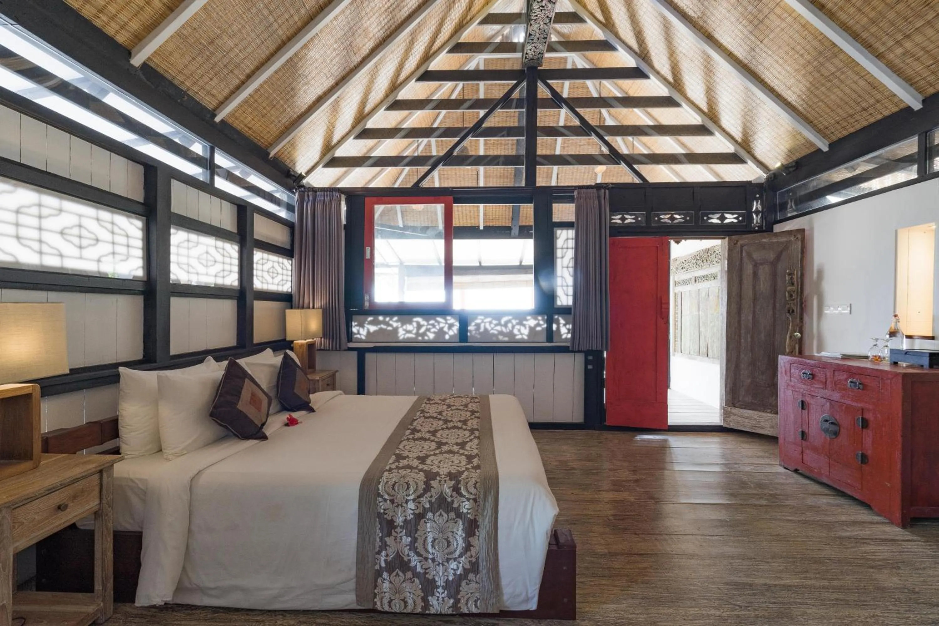 Bedroom, Bed in Amed Lodge by Sudamala Resorts