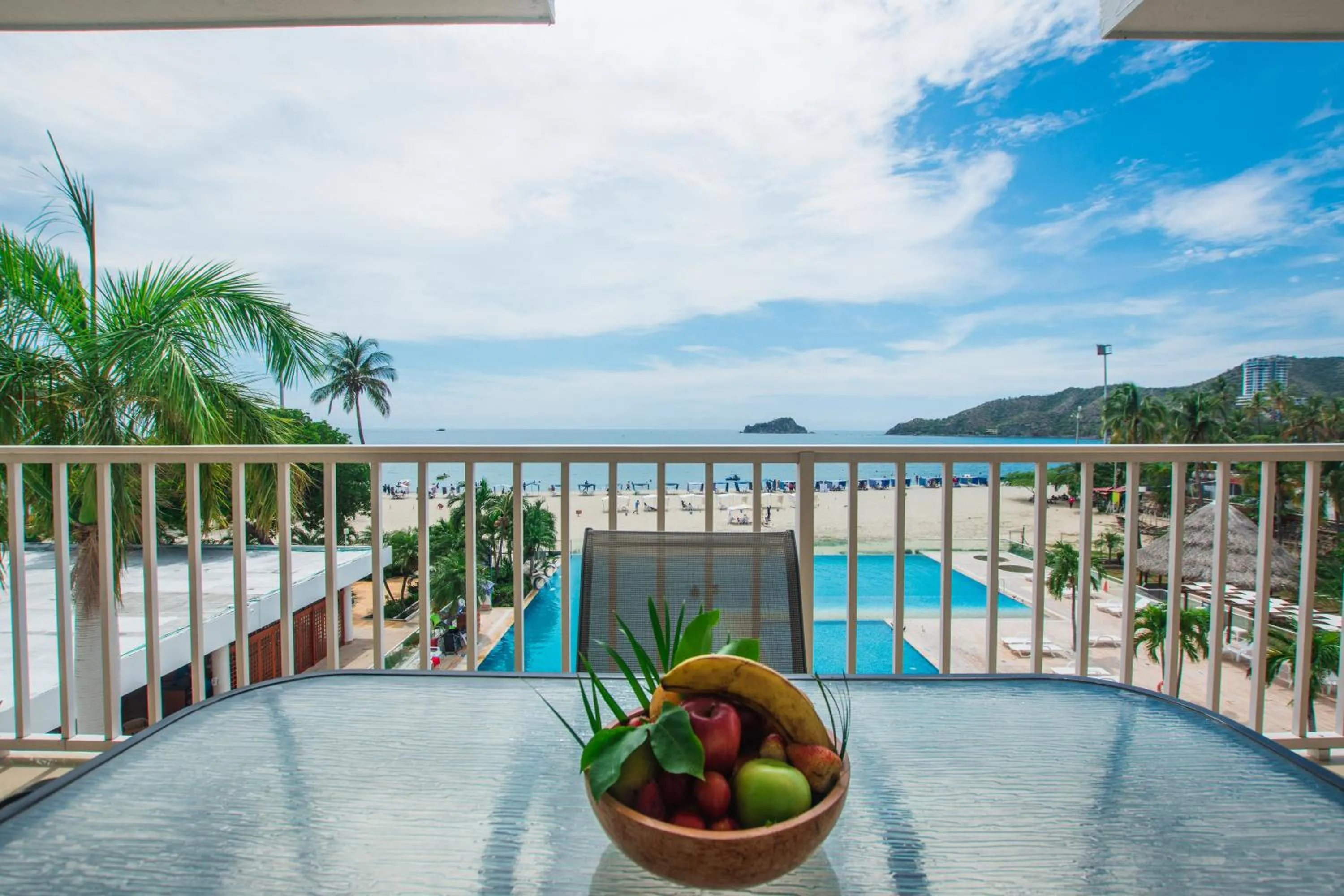 Pool view in Tamaca Beach Resort