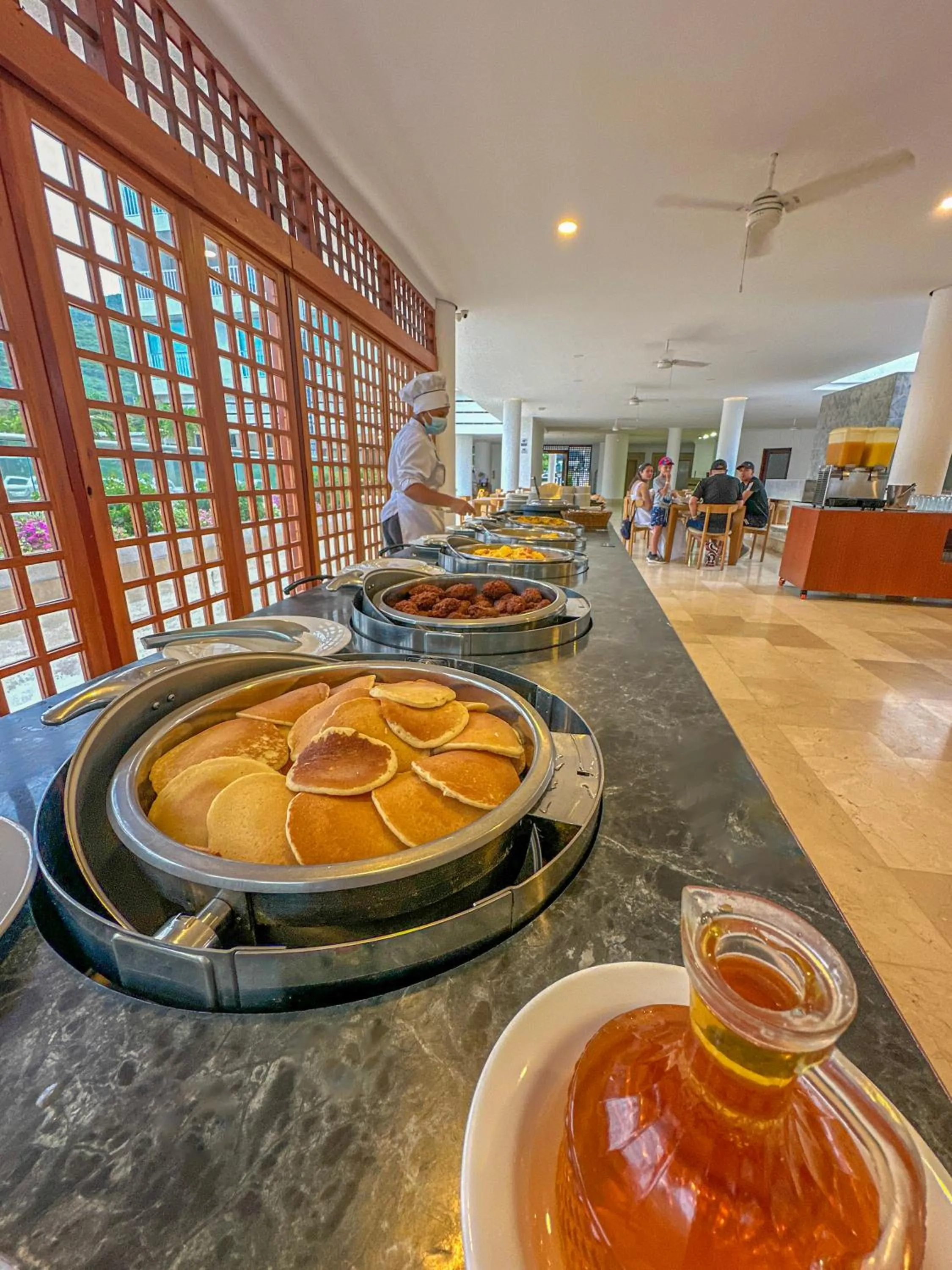 Buffet breakfast in Tamaca Beach Resort