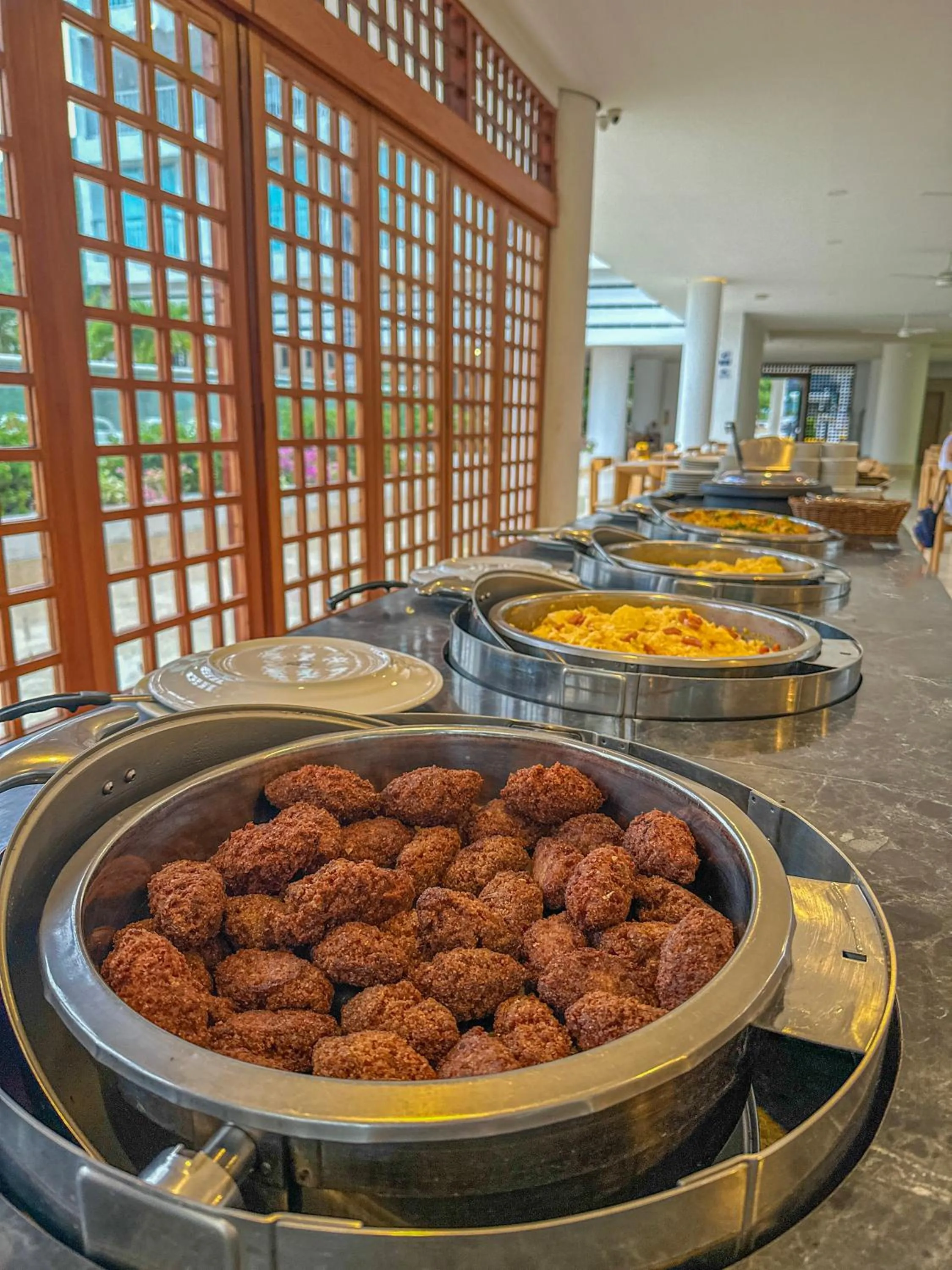 Buffet breakfast in Tamaca Beach Resort