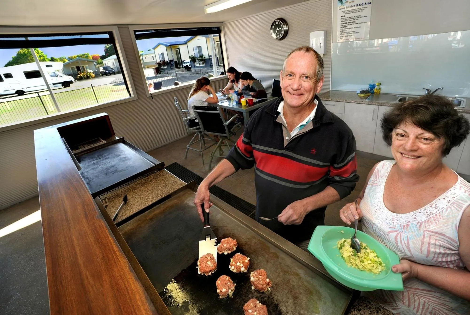 Communal kitchen in Apollo Bay Holiday Park