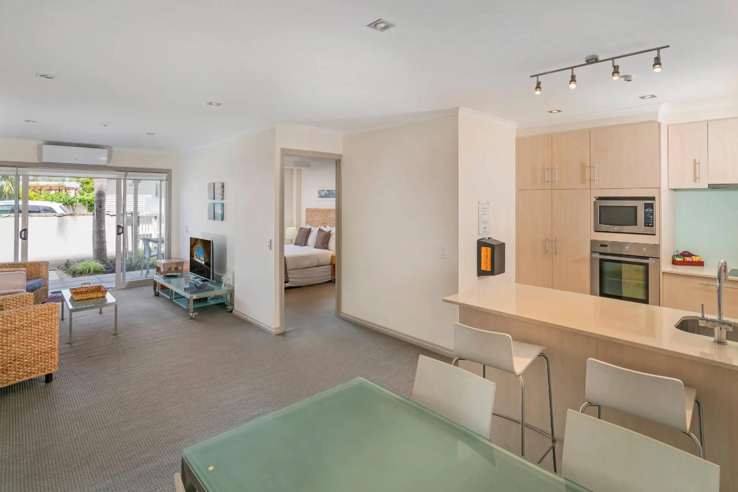 Living room in Crow's Nest Apartments