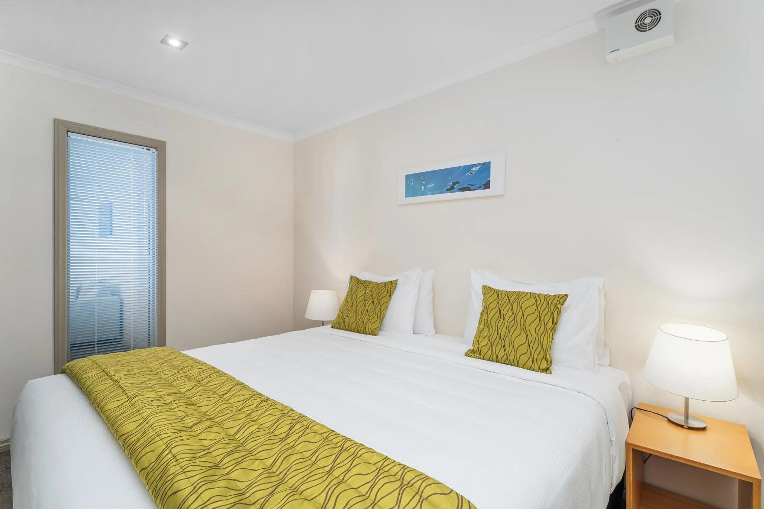 Bed in Crow's Nest Apartments