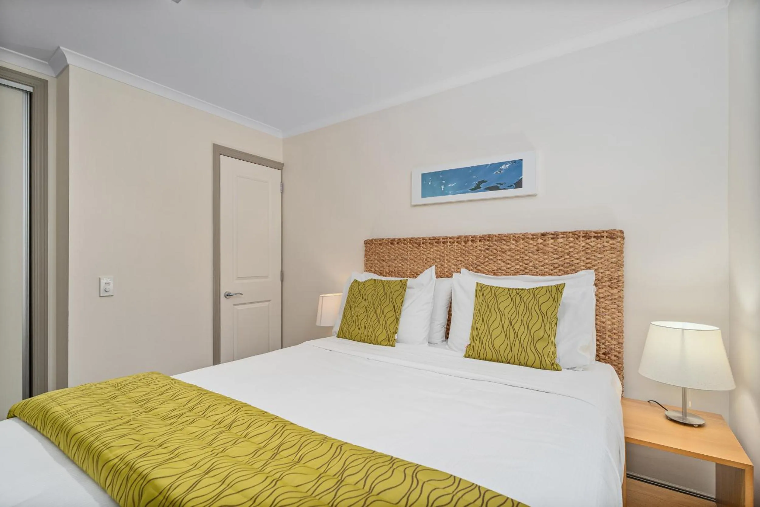 Bed in Crow's Nest Apartments