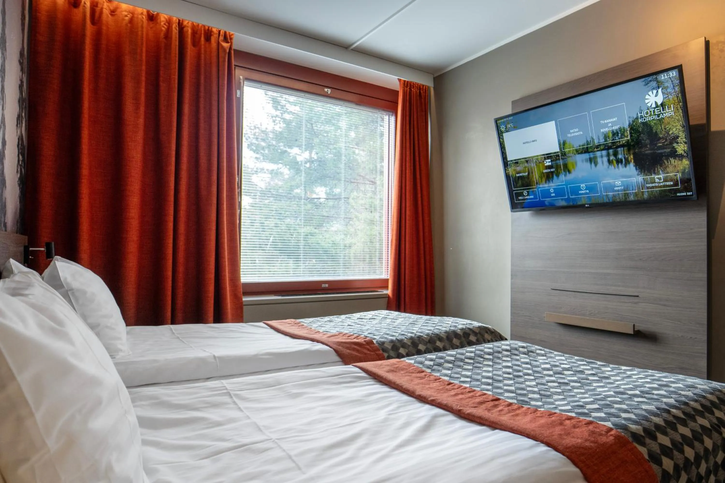 View (from property/room), Bed in Hotel Korpilampi