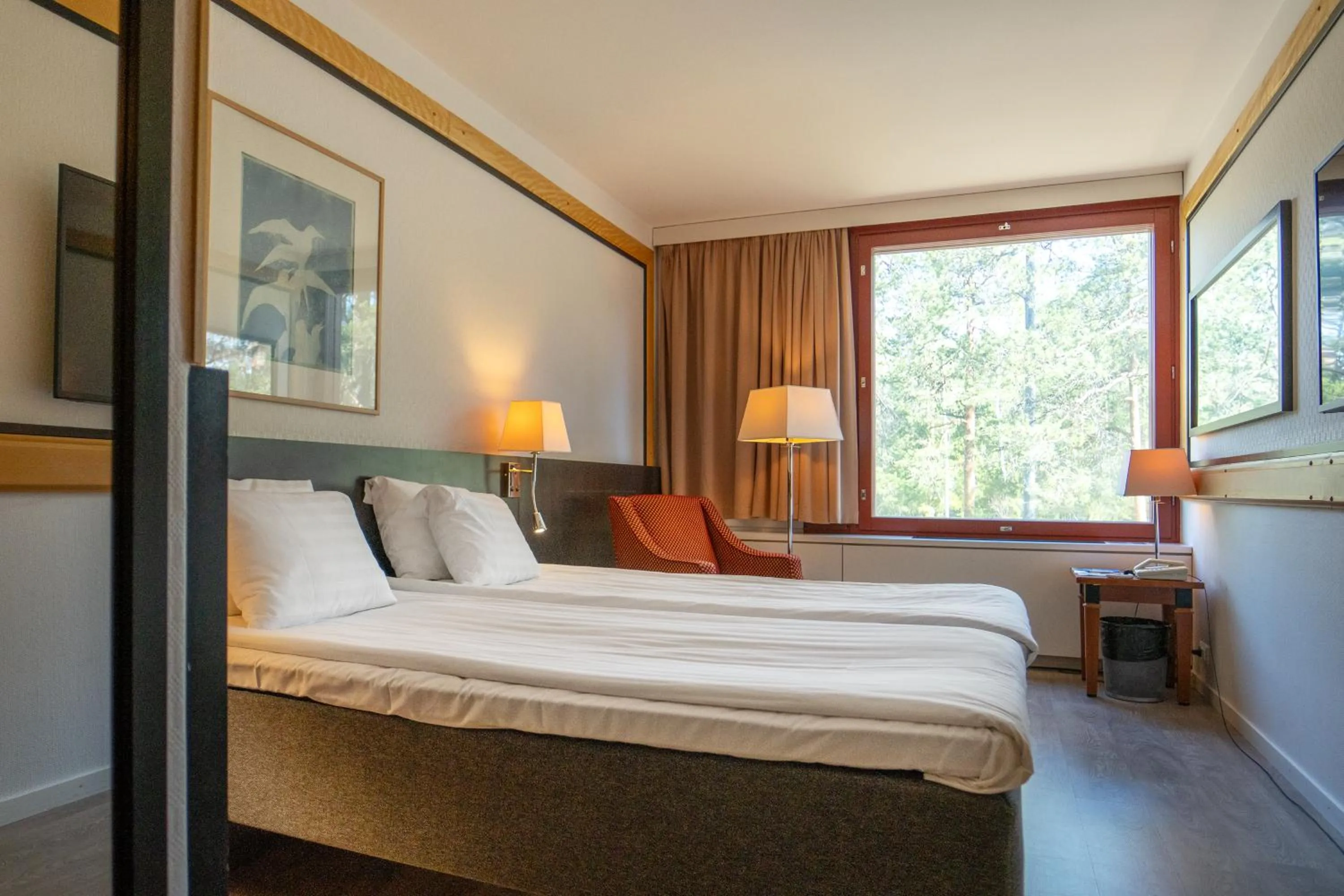 View (from property/room), Bed in Hotel Korpilampi