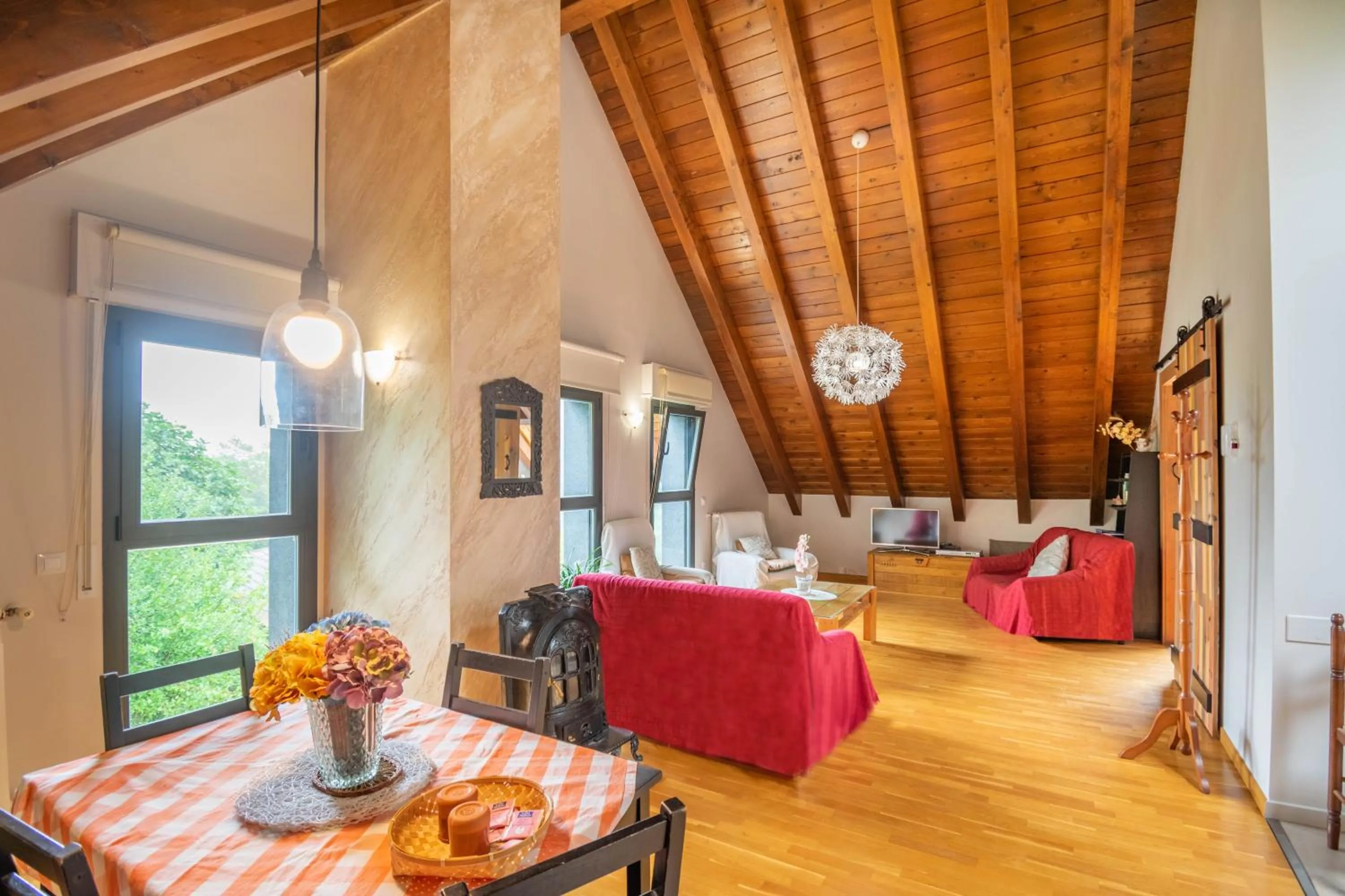 Living room in Casa Ferran, amplias habitaciones y apartamentos de montaña