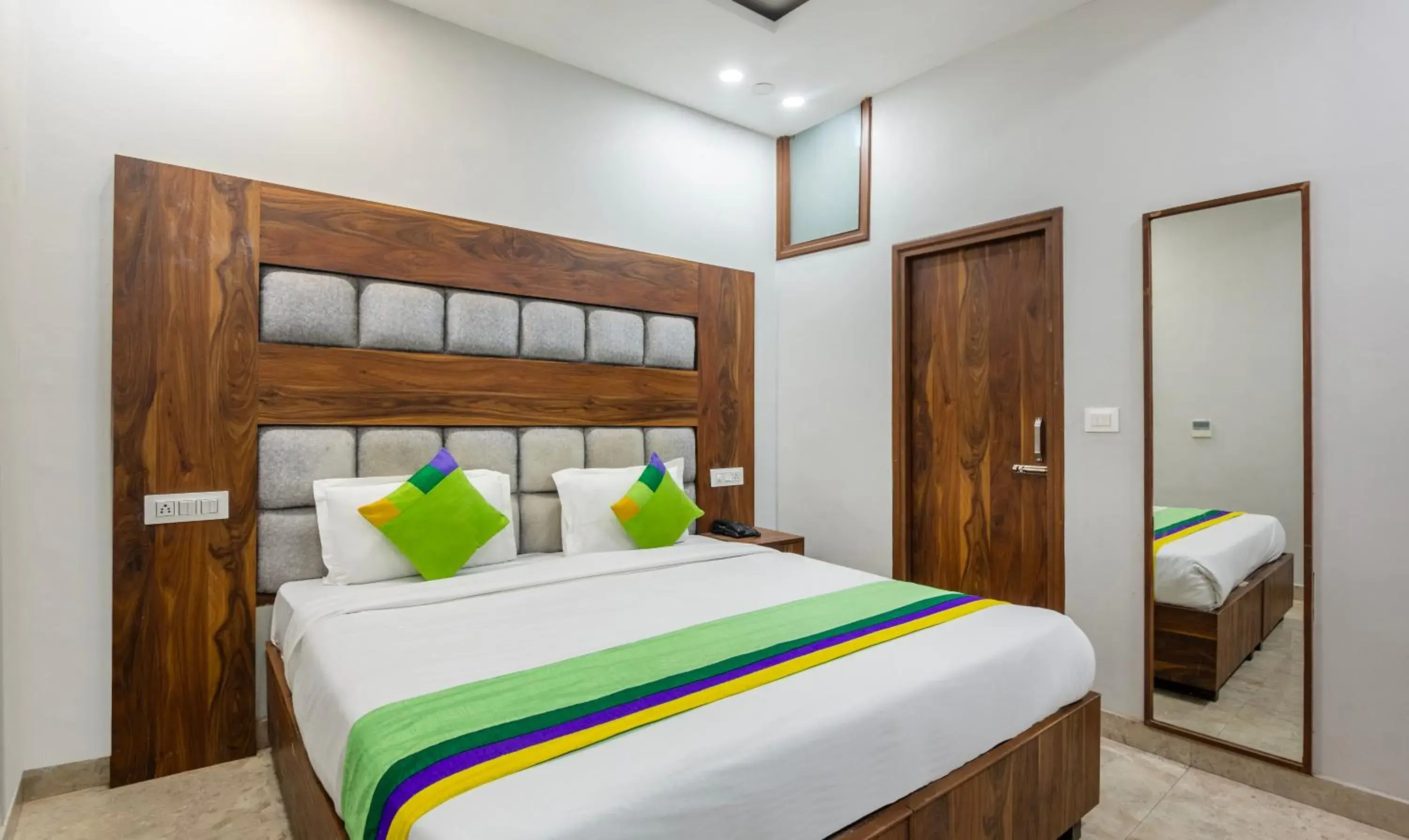 Bedroom, Bed in Treebo JD Residency Mohali Bedroom, Bed in Treebo JD Residency Mohali