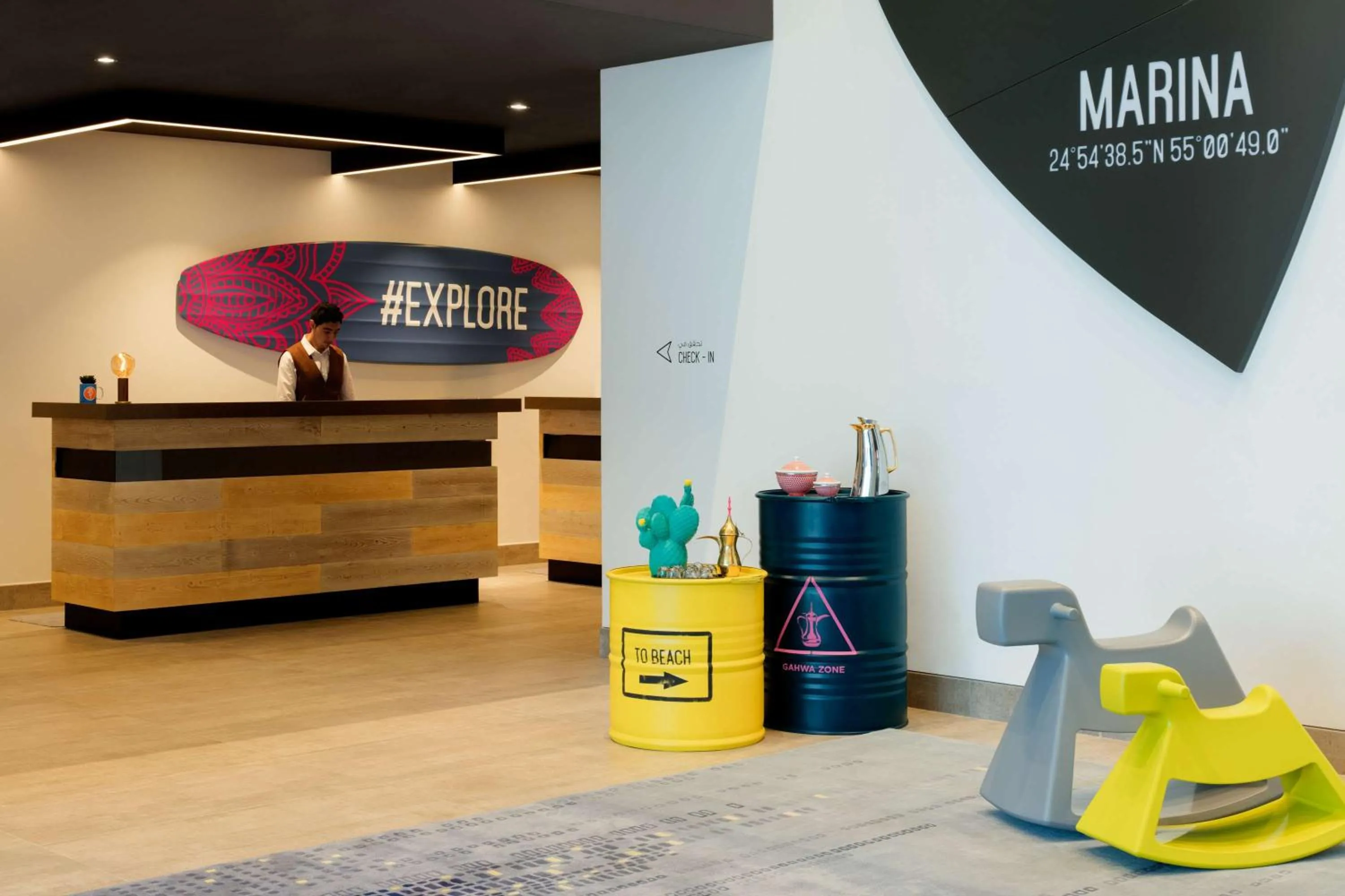 Lobby or reception in Rove Dubai Marina