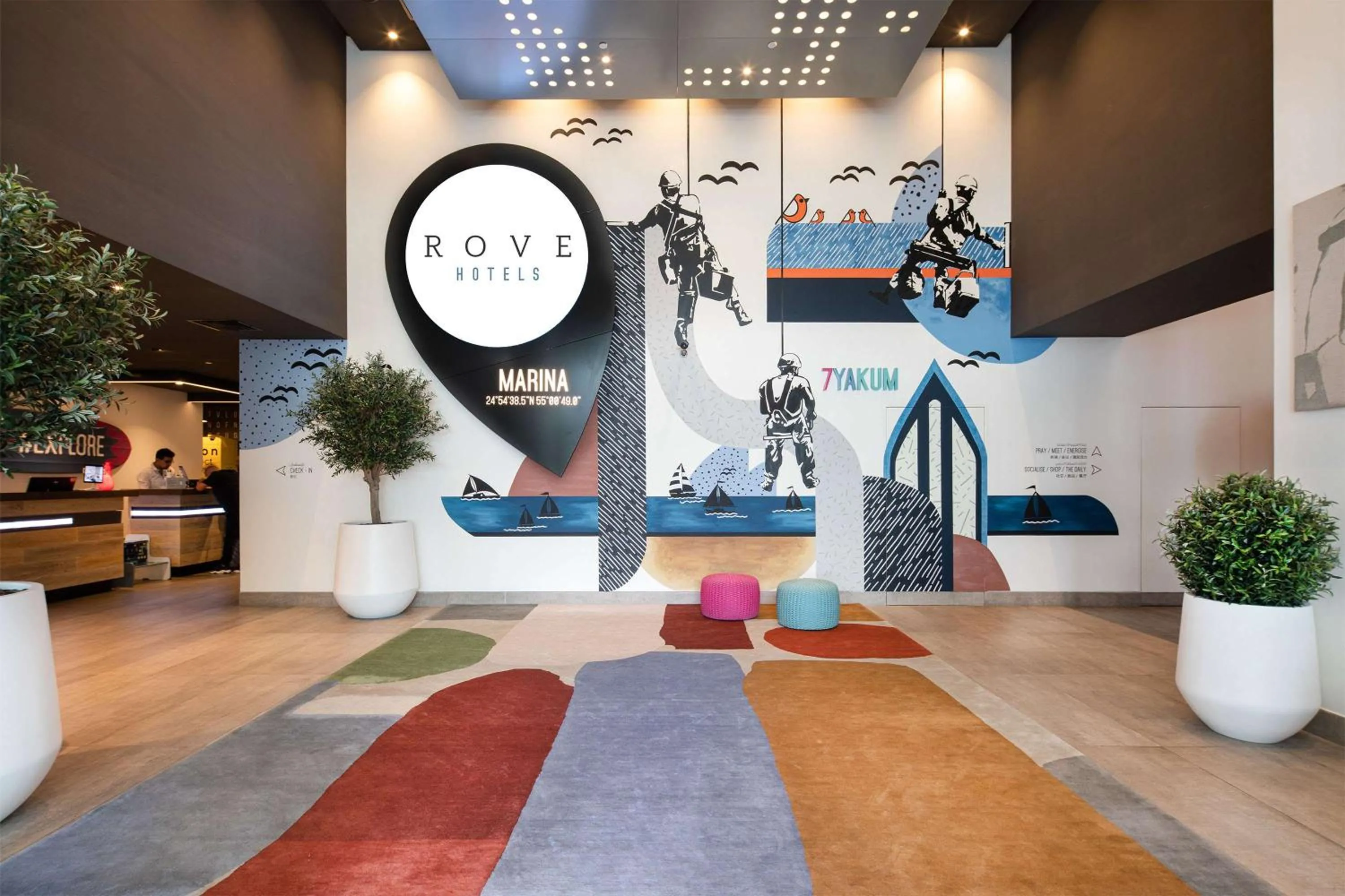 Lobby or reception in Rove Dubai Marina