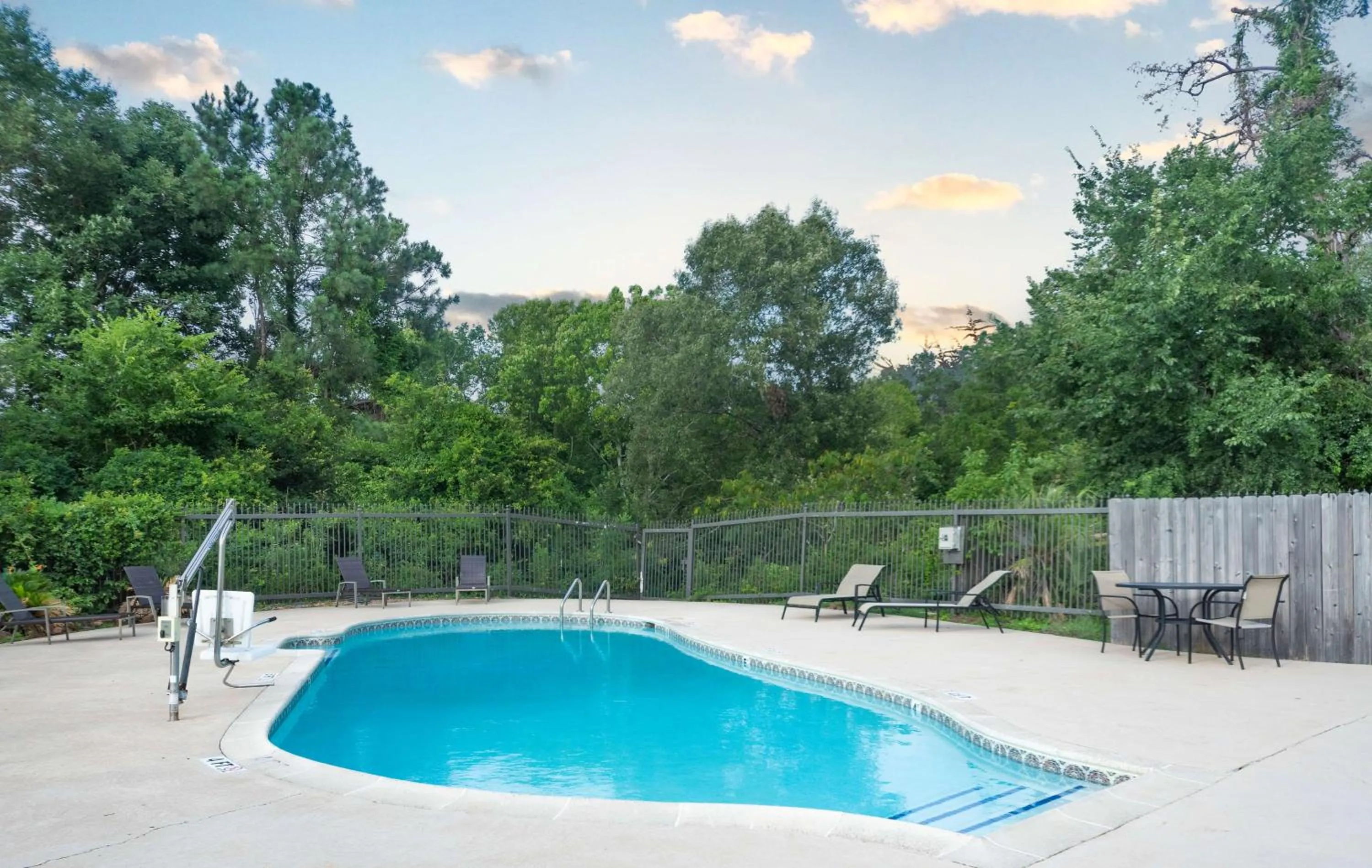 Pool view in Motel 6-Livingston, TX