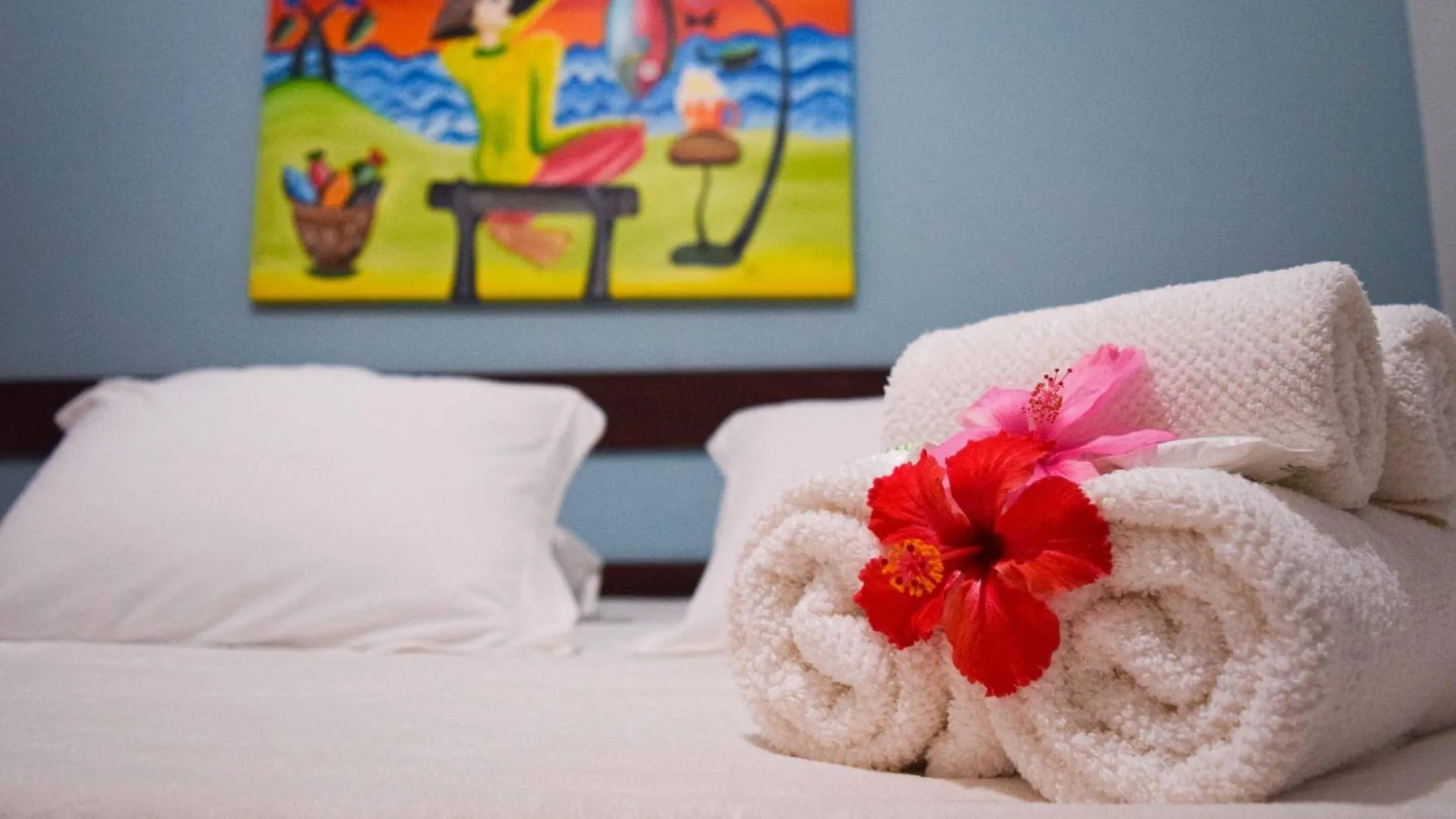 Bed in Pousada Só Alegria