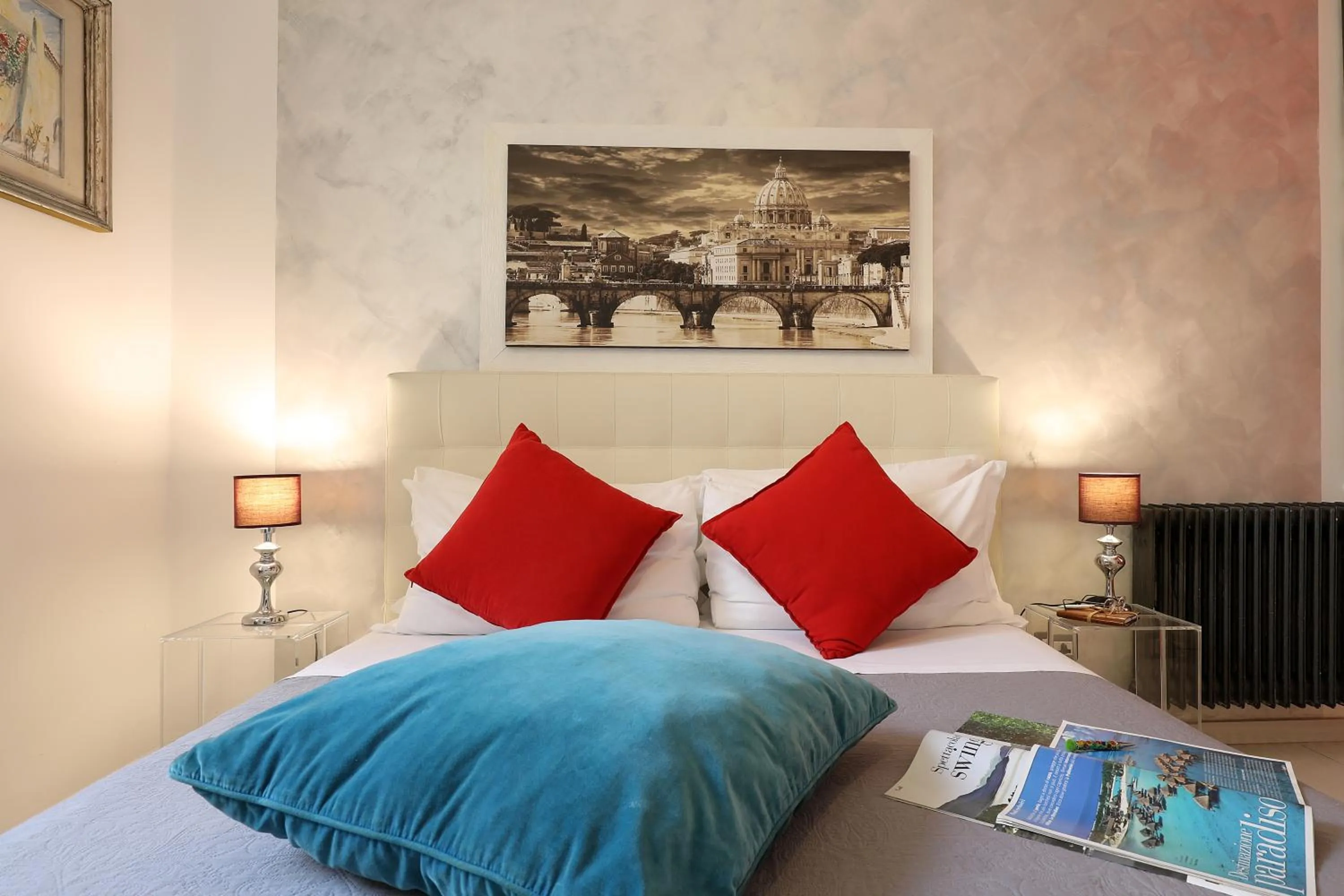 Bed in Grand Tour Rome Apartment - Liberty Collection