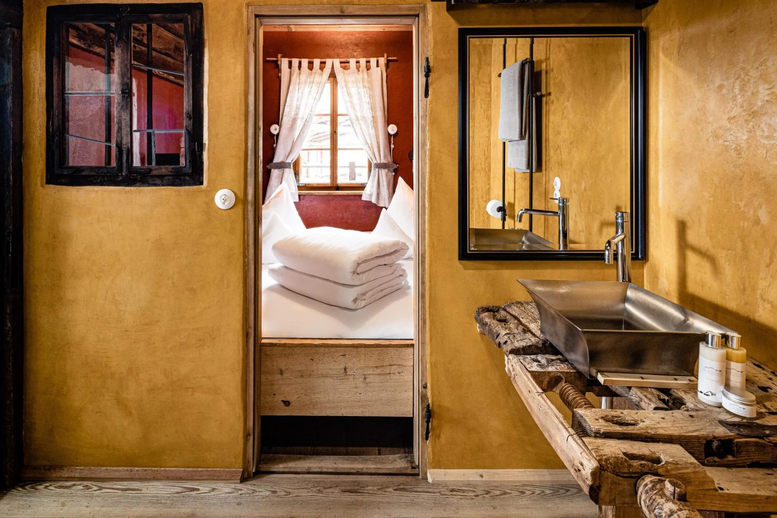 Bathroom, Bed in Mountain Resort Patzenfeld