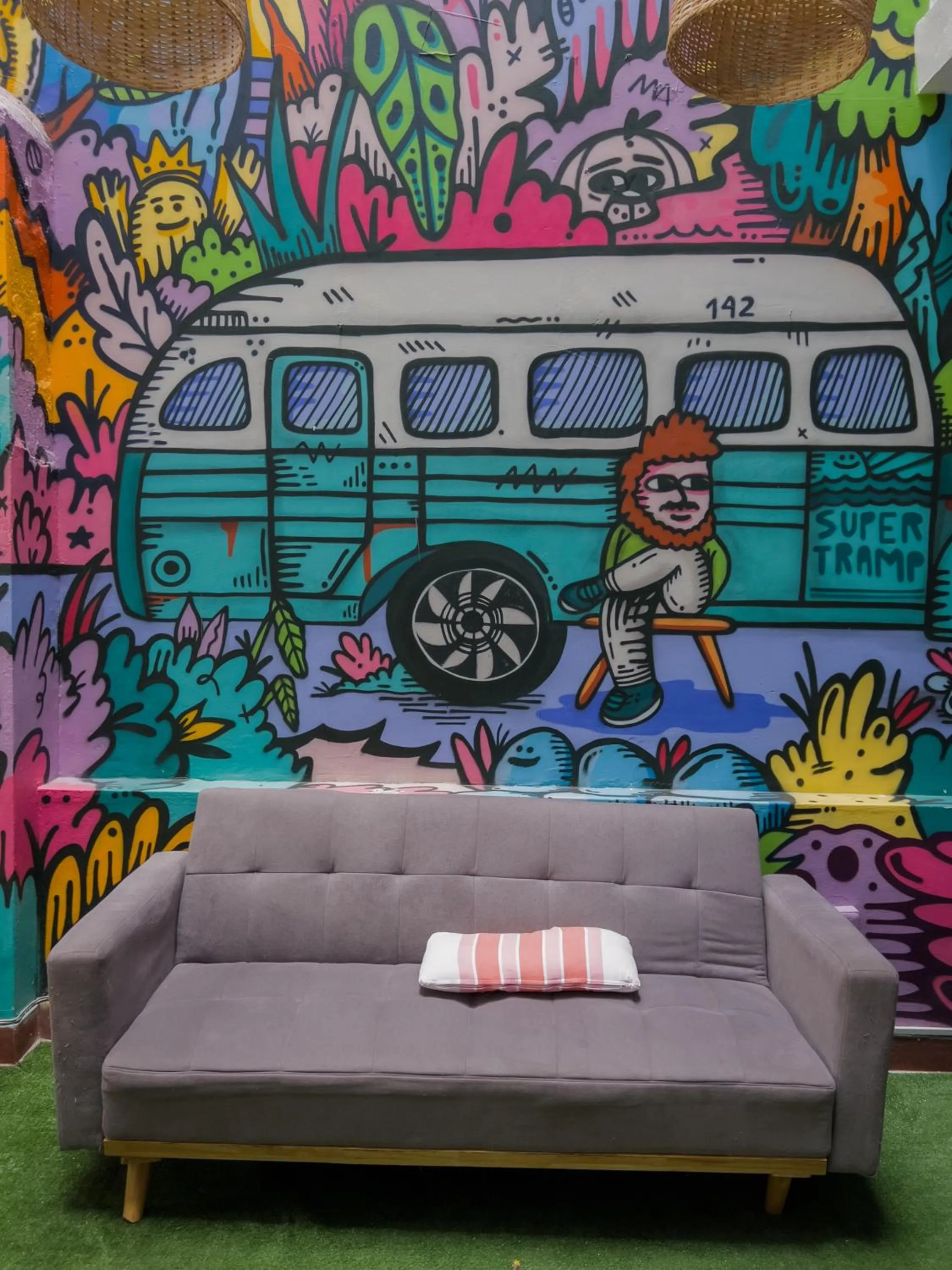 Living room in Supertramp Hostel Machupicchu