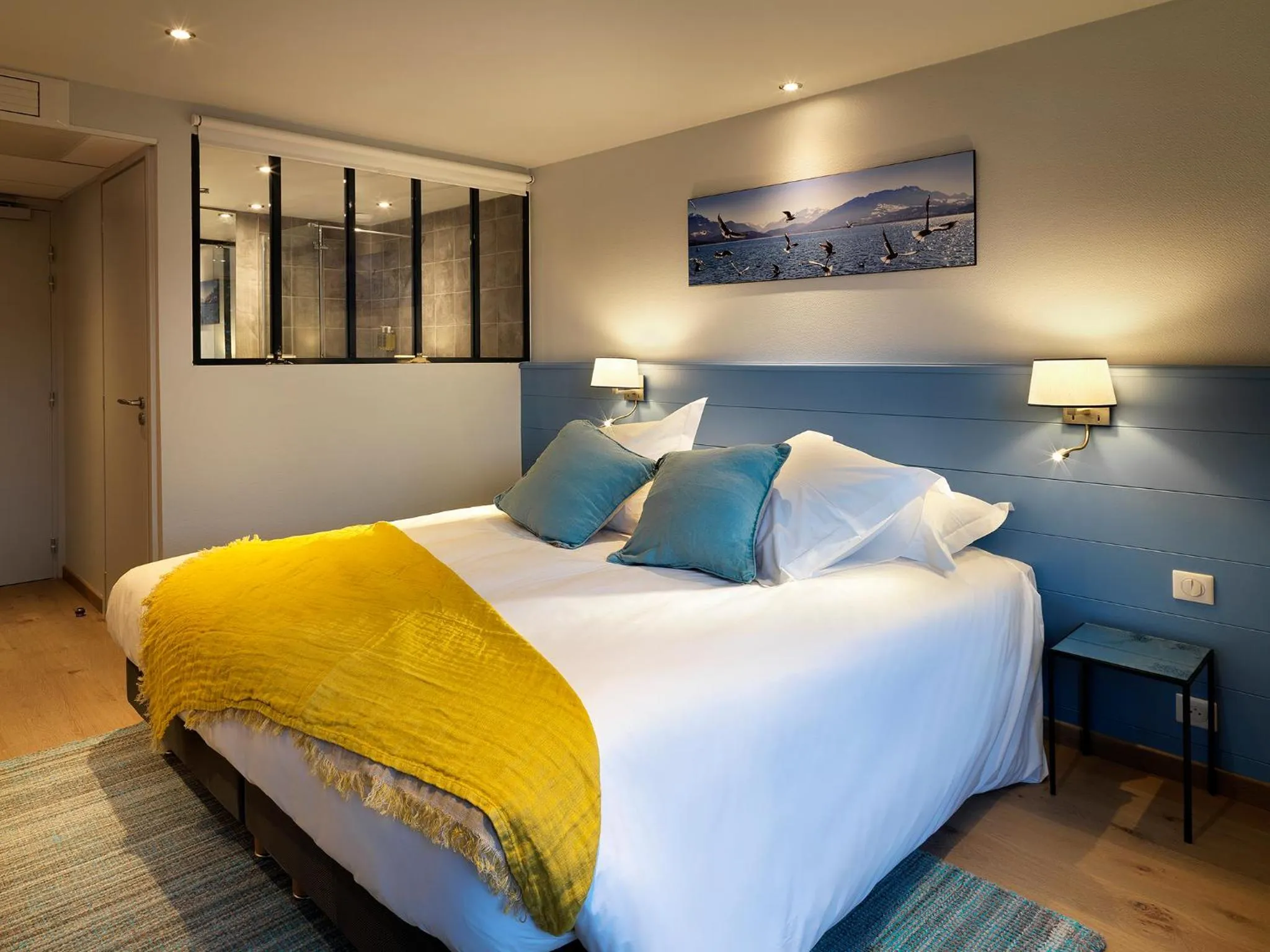 Bedroom, Bed in Hôtel Beau Site Talloires B SPA