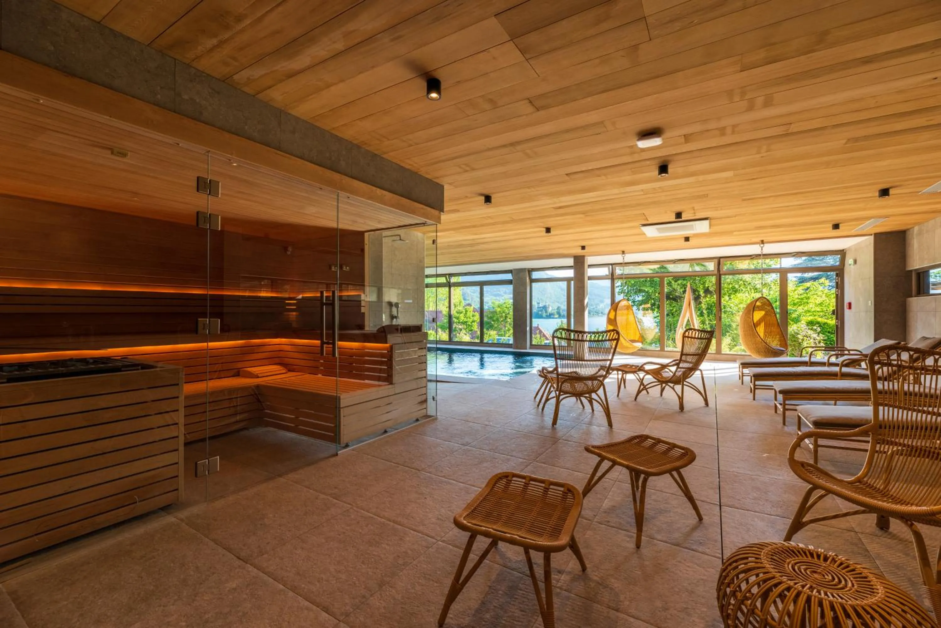 Sauna in Hôtel Beau Site Talloires B SPA