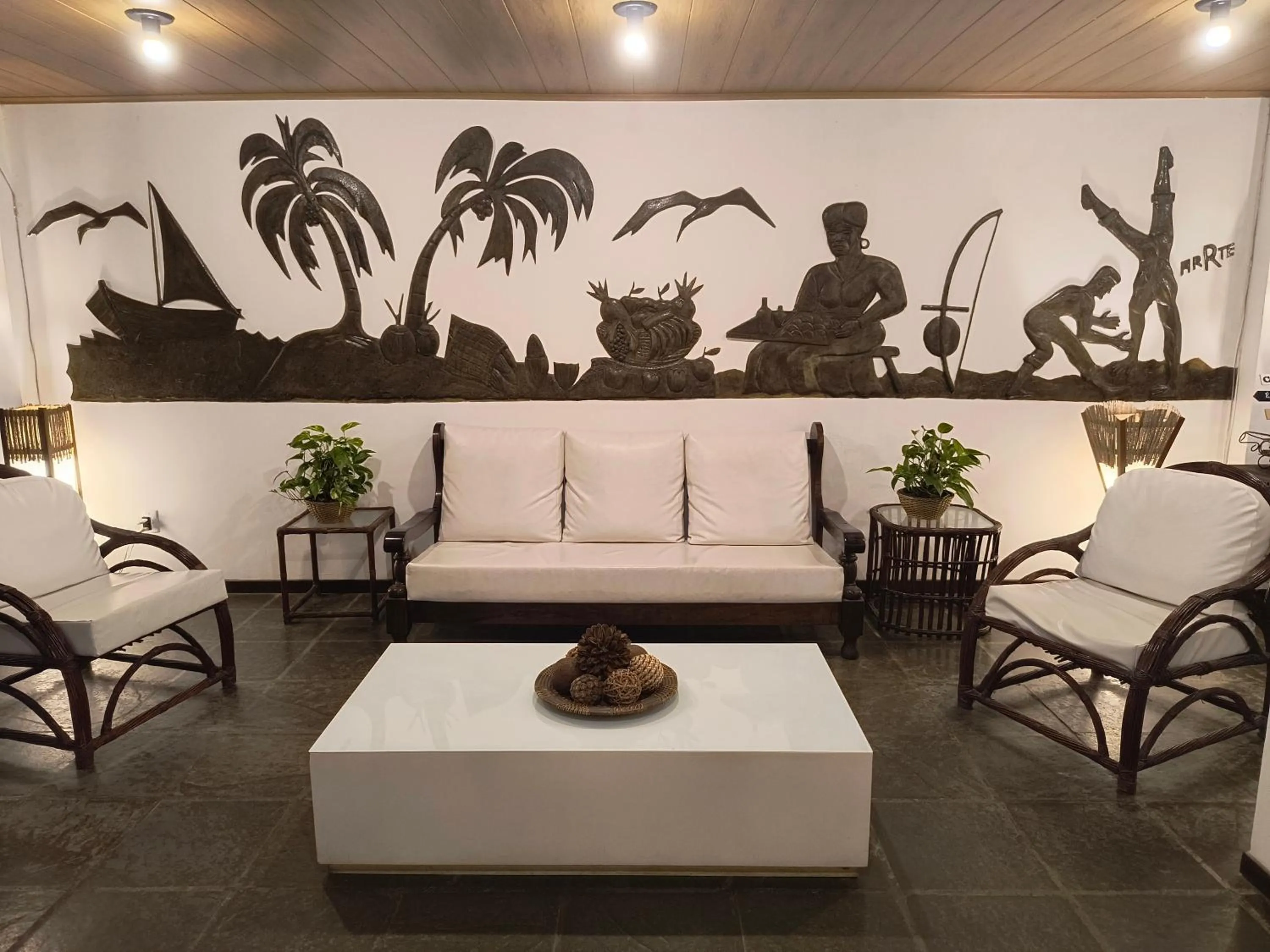 Living room in Pousada Guaratiba