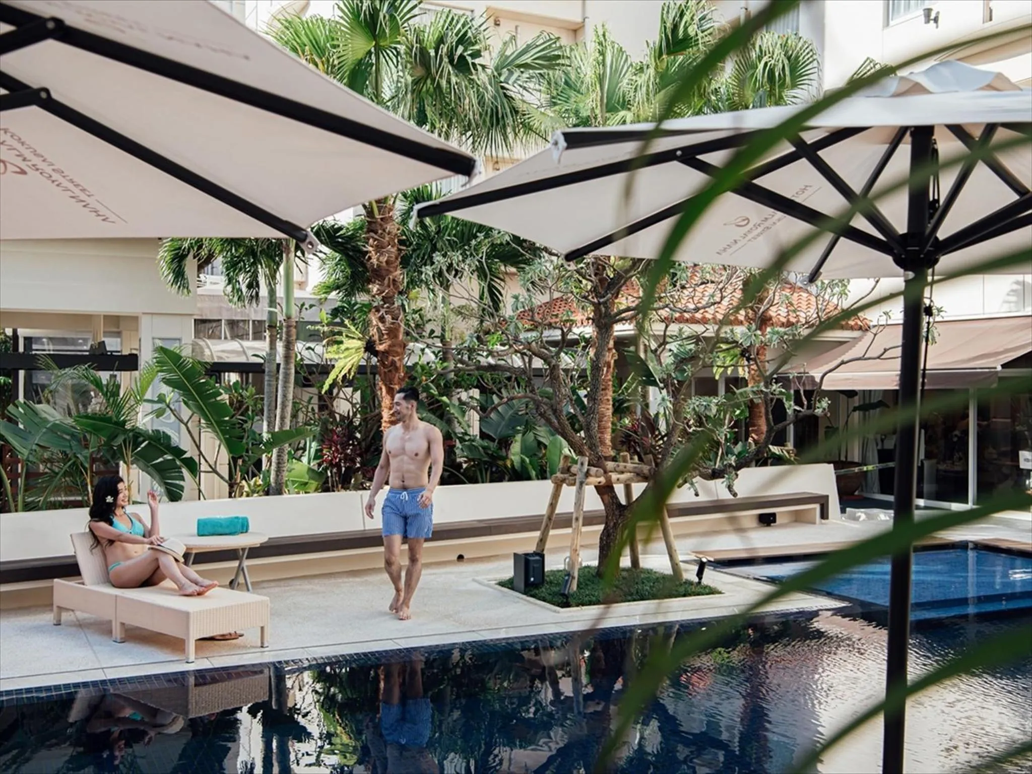 Swimming pool in Hotel Palm Royal Resort Kokusai Street