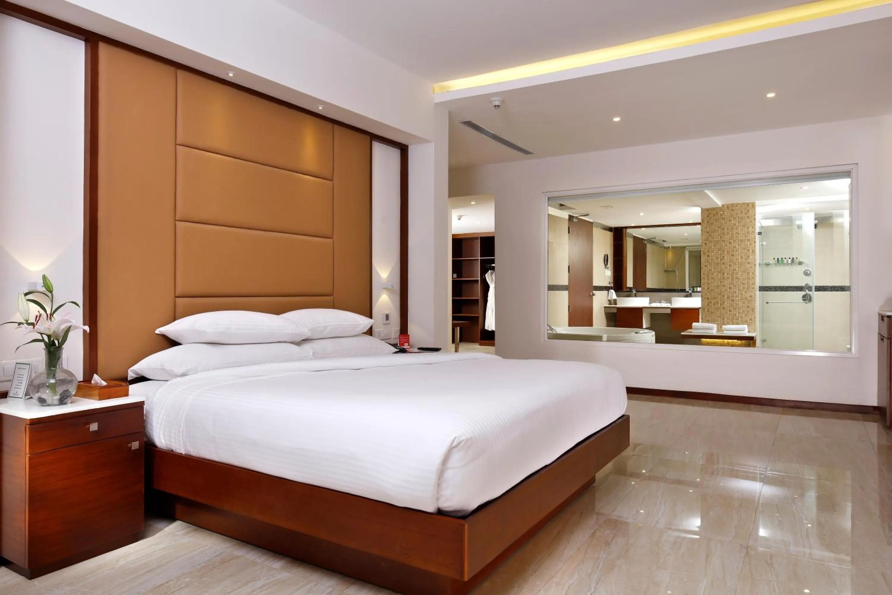 Bathroom, Bed in Ramada Resort by Wyndham Kochi