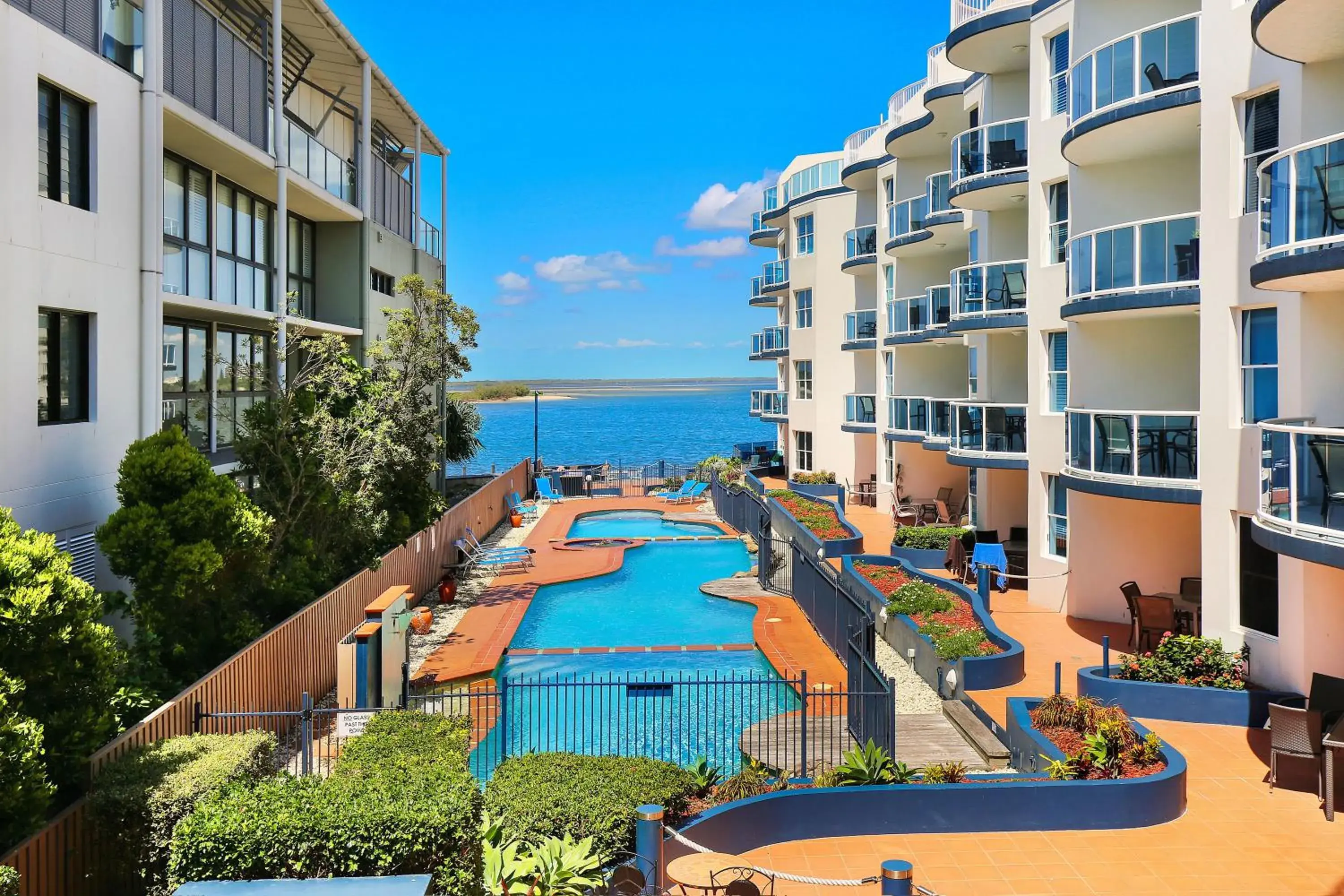 Pool view in Watermark Resort Caloundra Pool view in Watermark Resort Caloundra