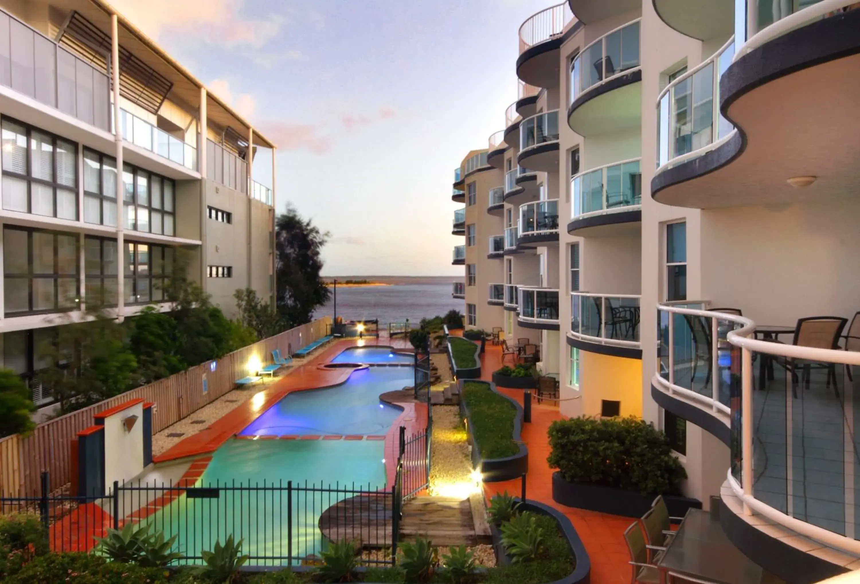 Pool view in Watermark Resort Caloundra Pool view in Watermark Resort Caloundra