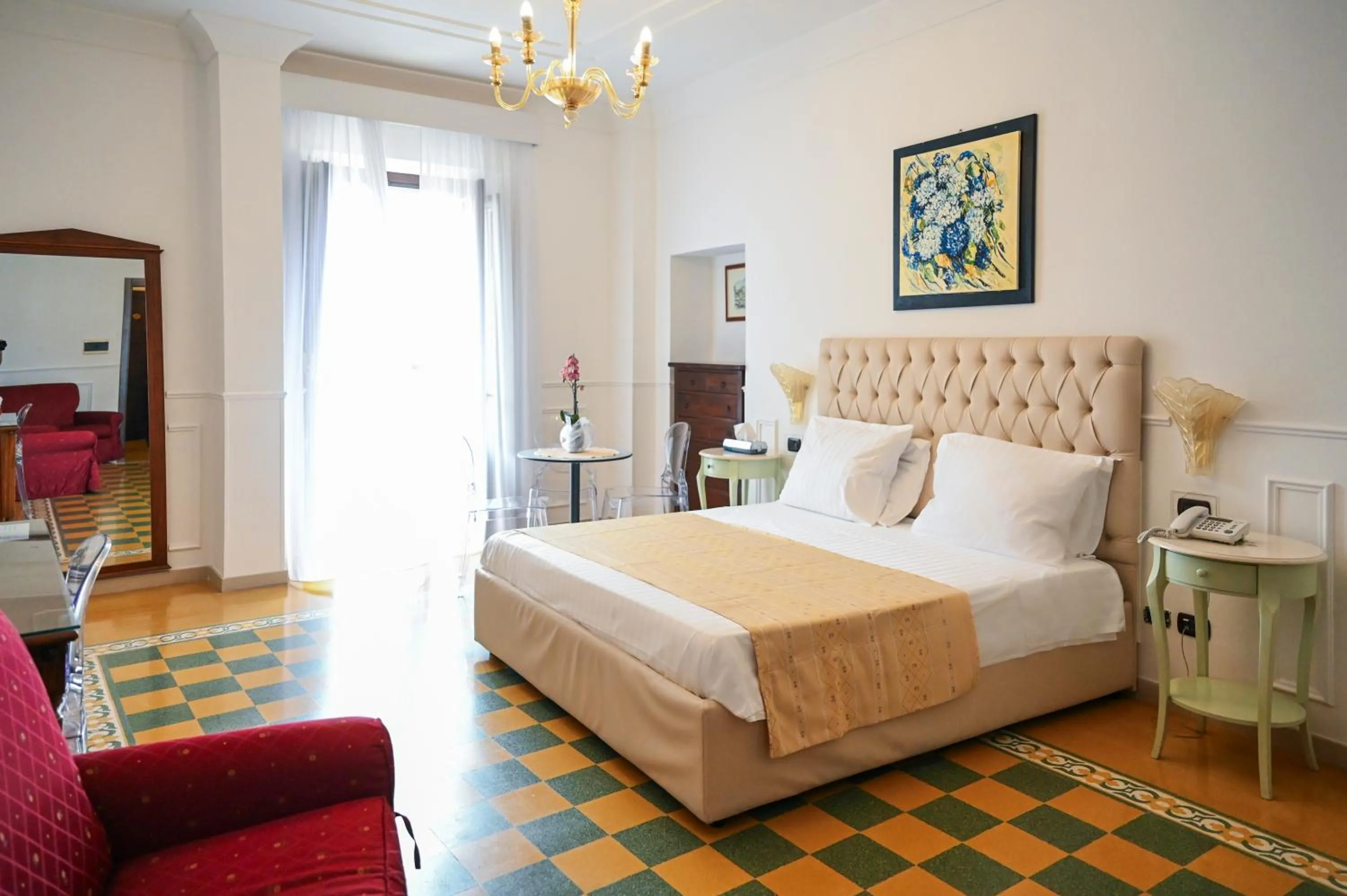 Bed in Hotel Palazzo Krataiis