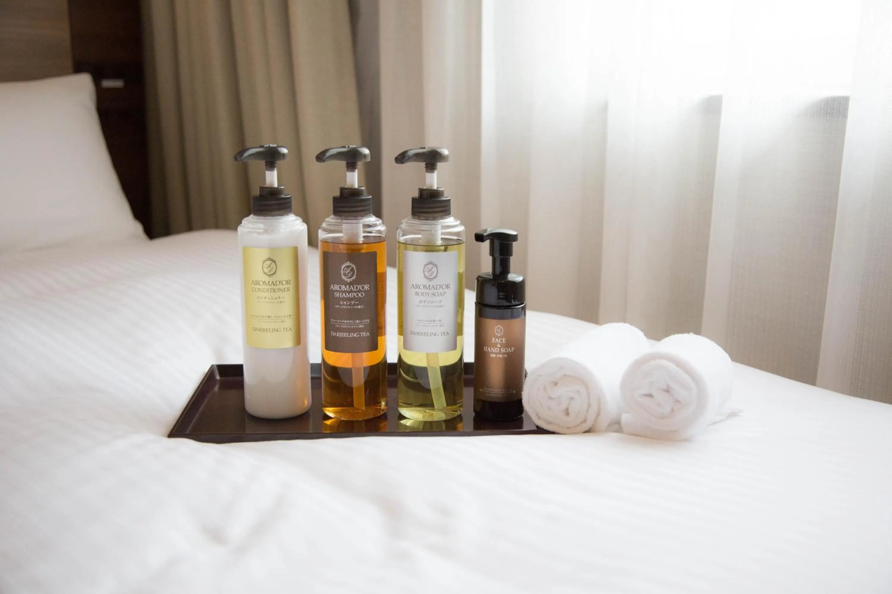 Bathroom, Bed in Noku Osaka