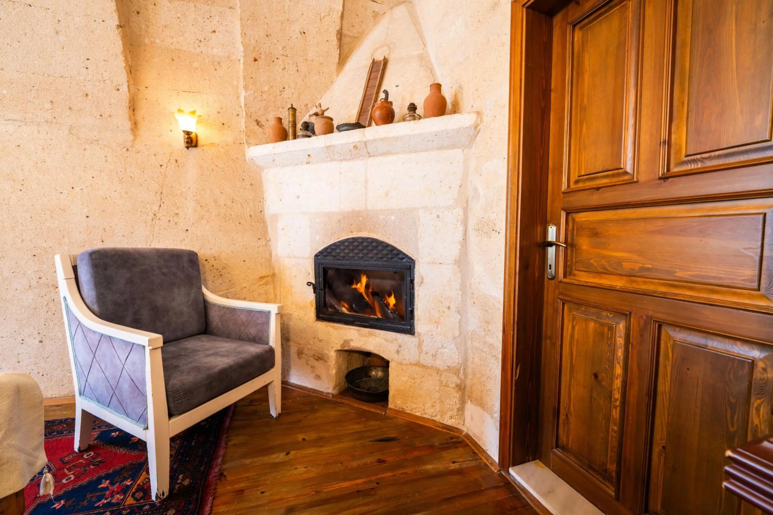 fireplace in Asyada Suites Hotel