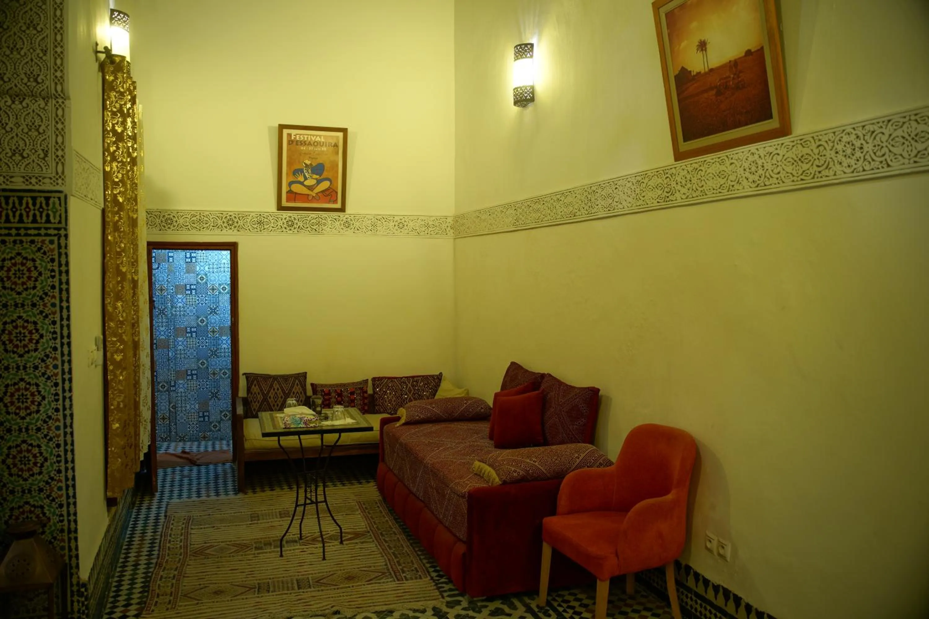 Living room in La Cheminée Bleue Fes