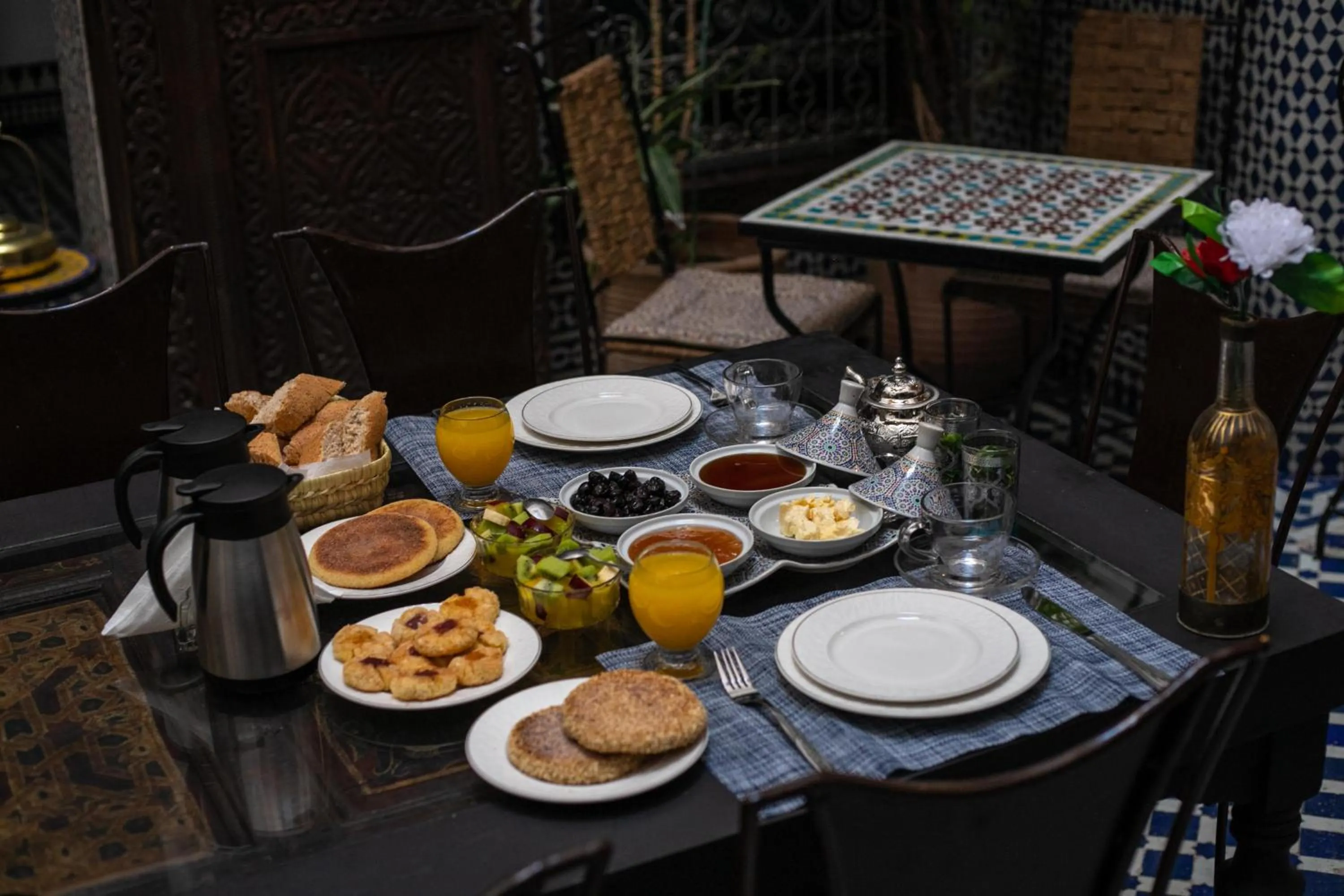Continental breakfast in La Cheminée Bleue Fes